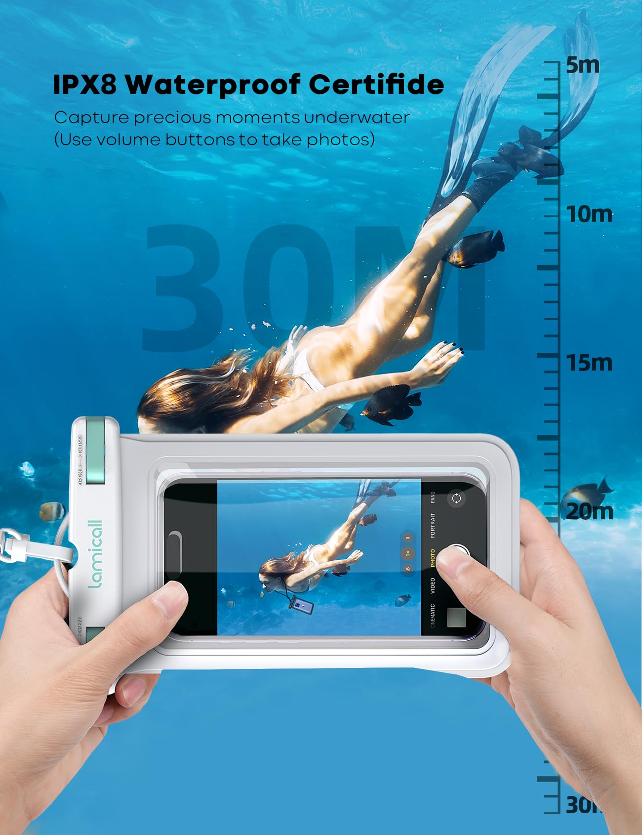 Foto 3 pulgar | Funda Para Teléfono Lamicall, Paquete De 2, Verde Y Blanca, Impermeable, Ipx8 - Venta Internacional.