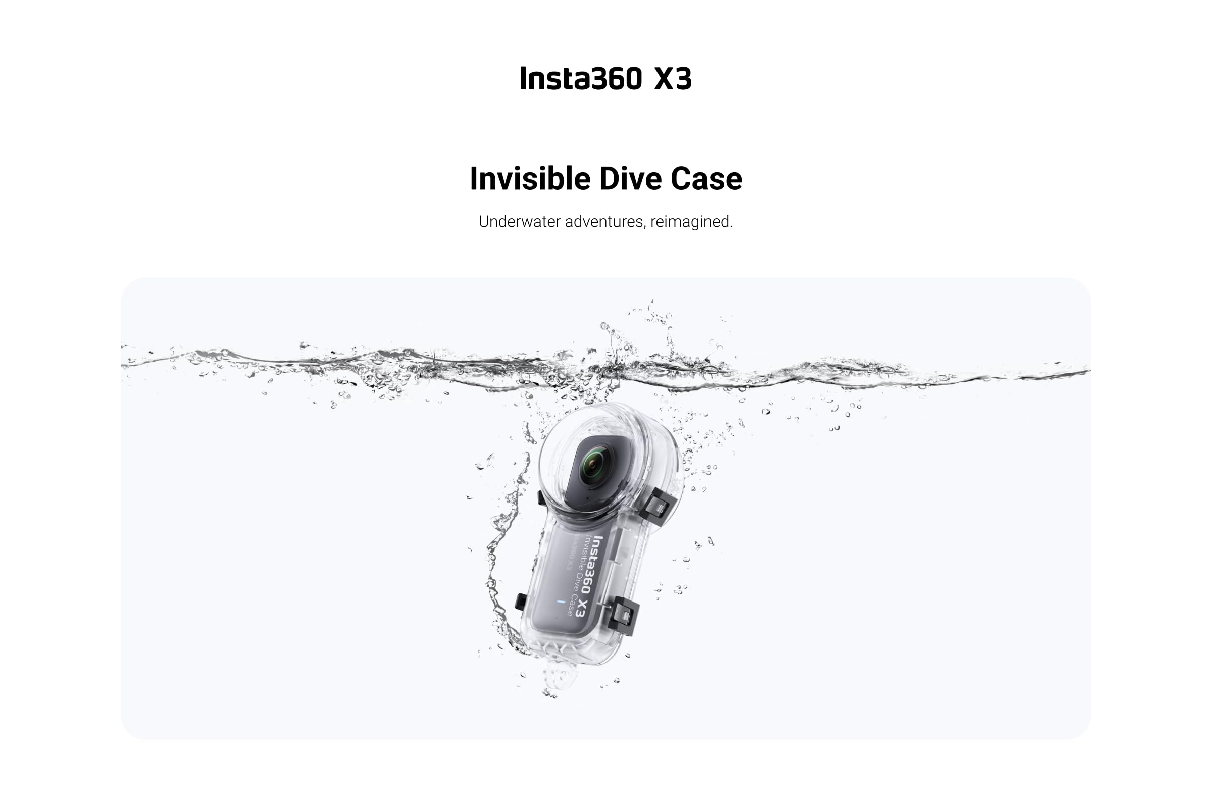Foto 2 | Funda De Buceo Insta360 X3 Invisible, Impermeable, 50 M, Para Cámara X3 - Venta Internacional.