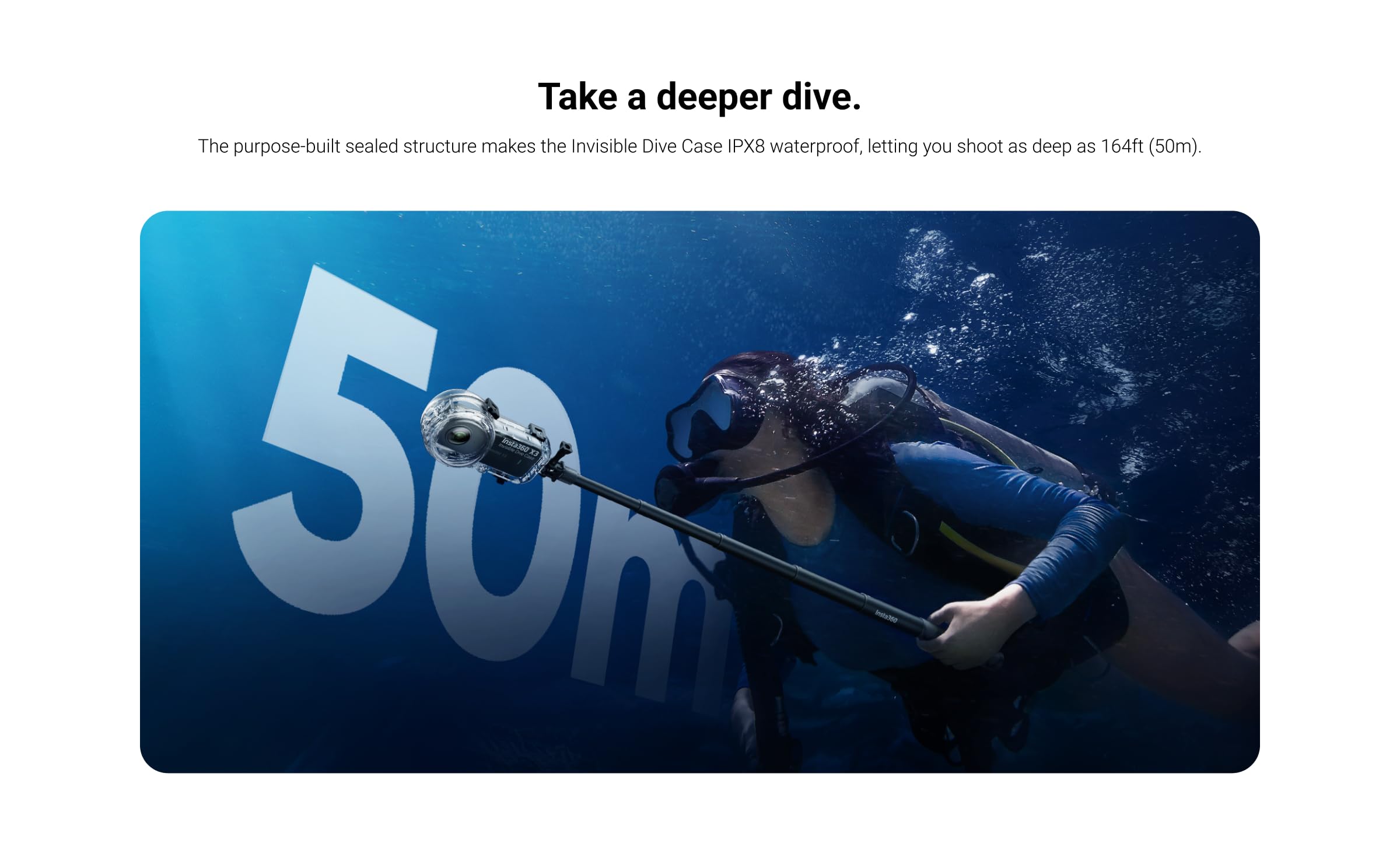Foto 5 | Funda De Buceo Insta360 X3 Invisible, Impermeable, 50 M, Para Cámara X3 - Venta Internacional.