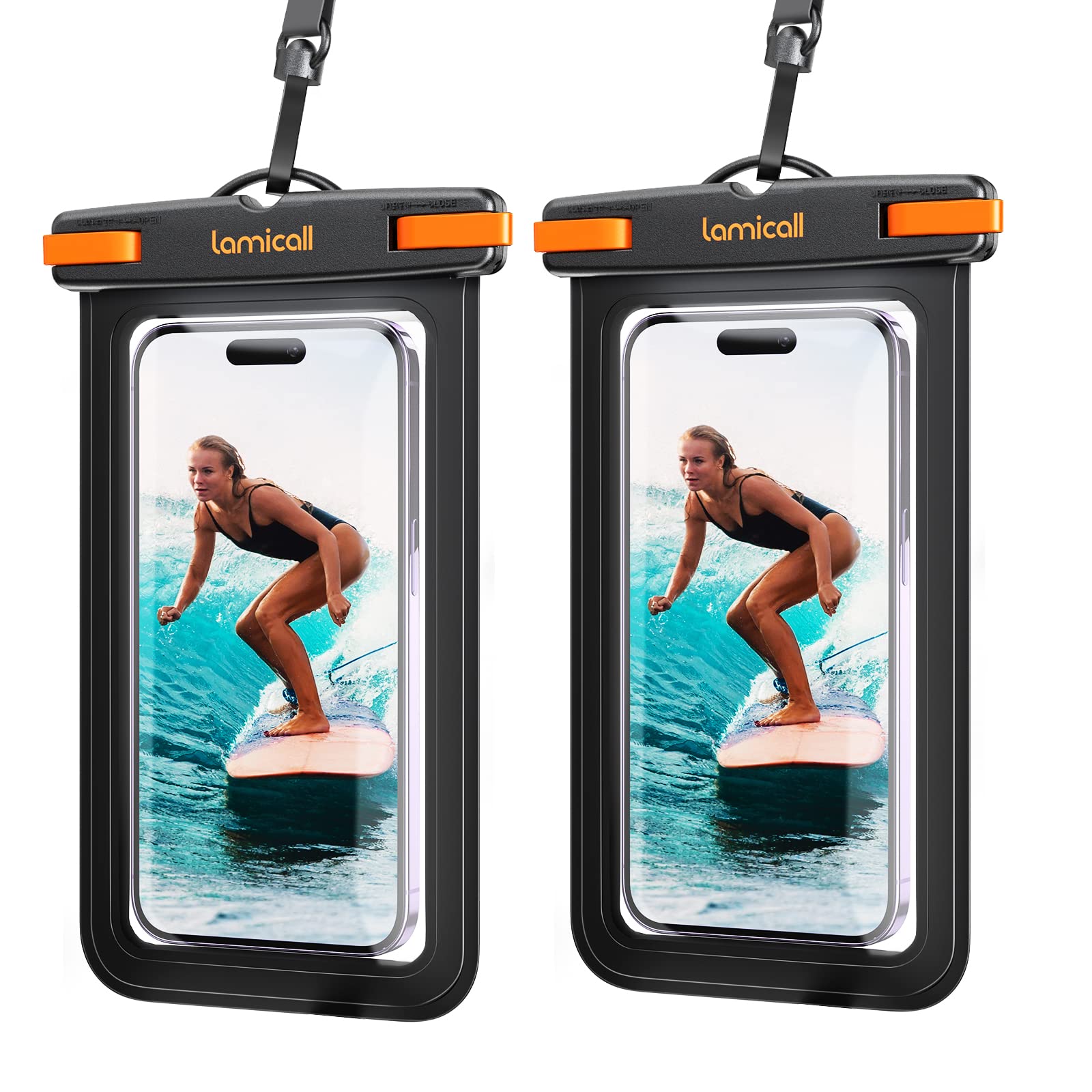 Foto 2 pulgar | Funda Para Teléfono Lamicall, 2 Unidades, Impermeable, Para Teléfonos Móviles, Color Negro - Venta Internacional.