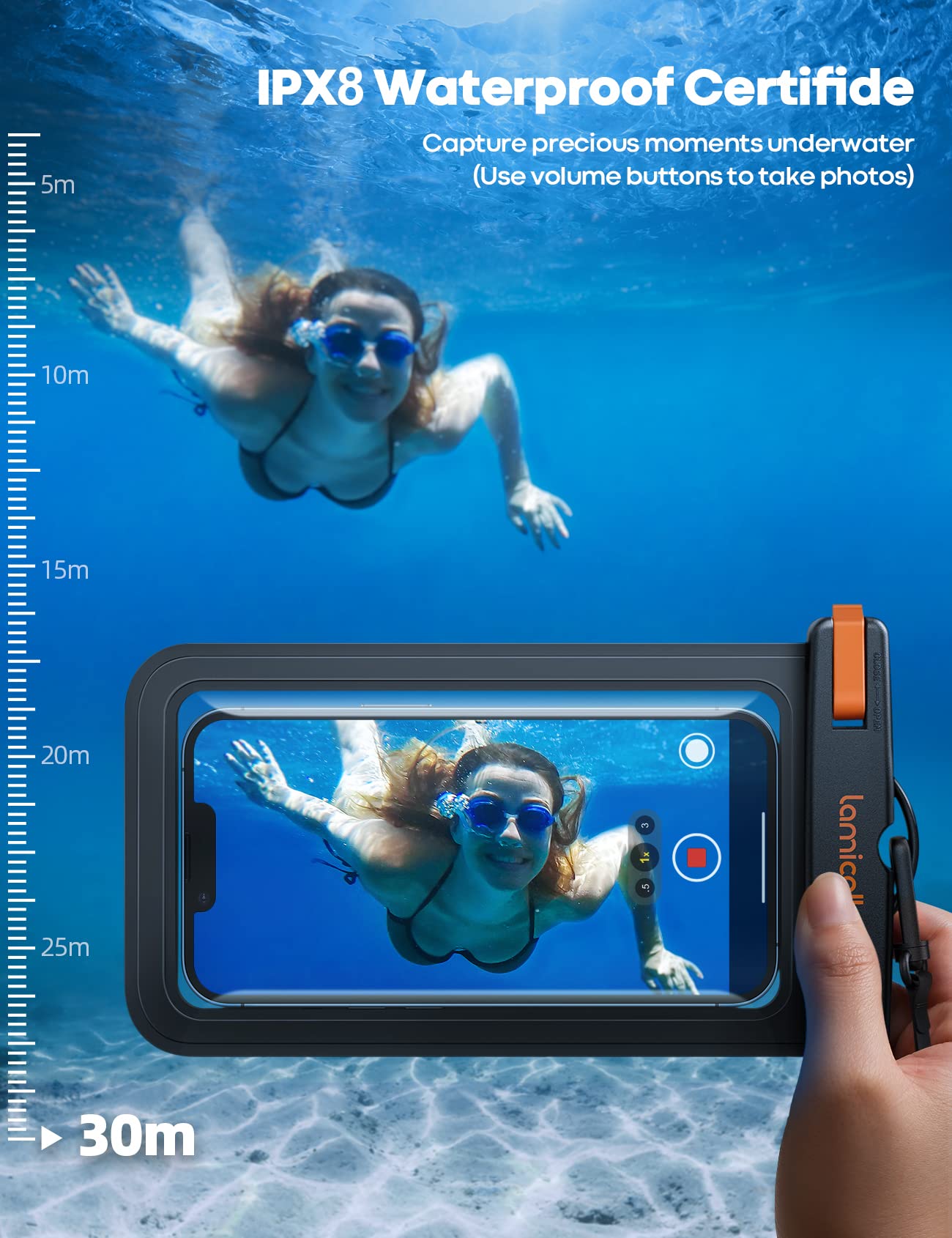Foto 3 pulgar | Funda Para Teléfono Lamicall, 2 Unidades, Impermeable, Para Teléfonos Móviles, Color Negro - Venta Internacional.