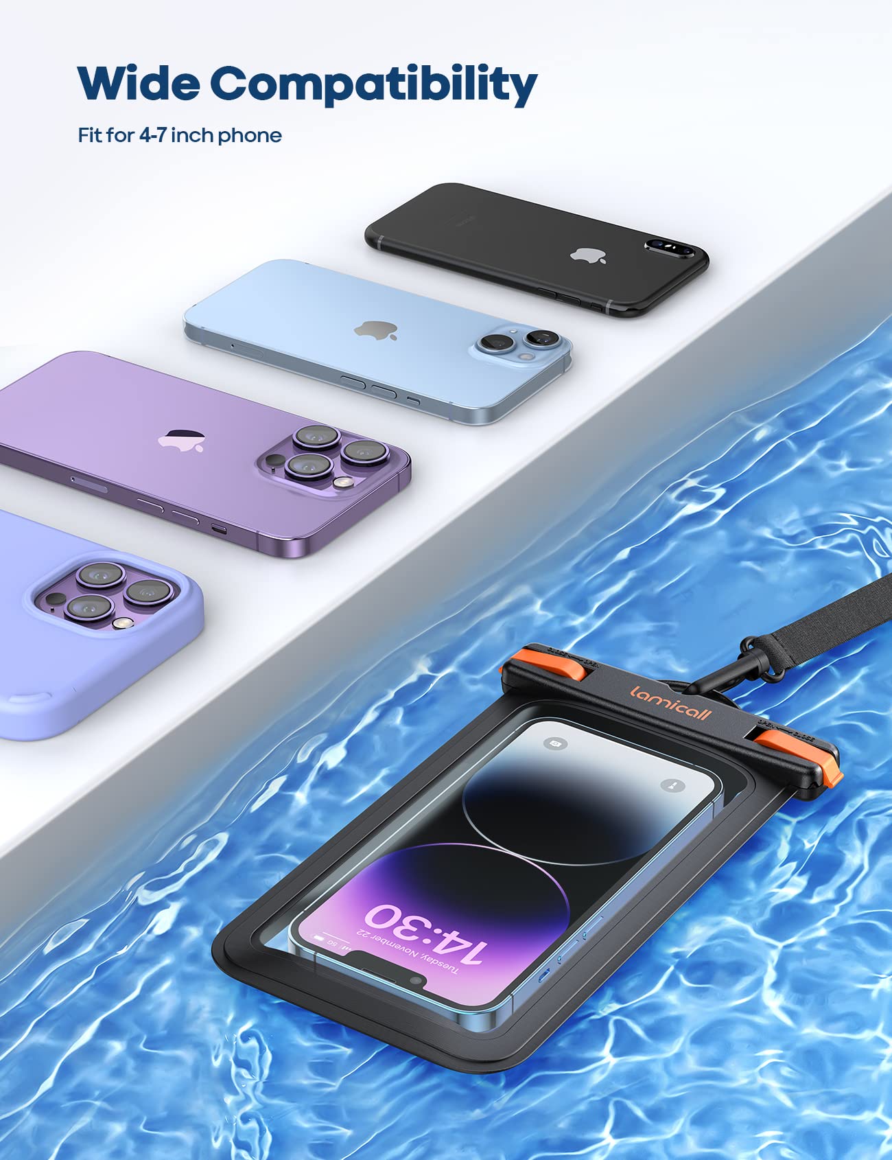 Foto 7 pulgar | Funda Para Teléfono Lamicall, 2 Unidades, Impermeable, Para Teléfonos Móviles, Color Negro - Venta Internacional.