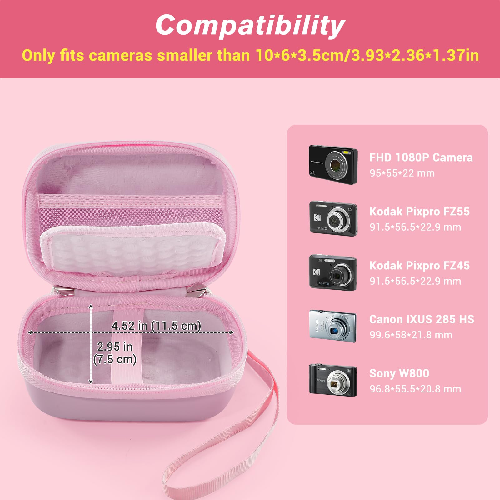 Foto 3 pulgar | Funda De Cámara Procase Para Kodak Pixpro Fz55/fz53/fz45/fz43 Rosa - Venta Internacional.