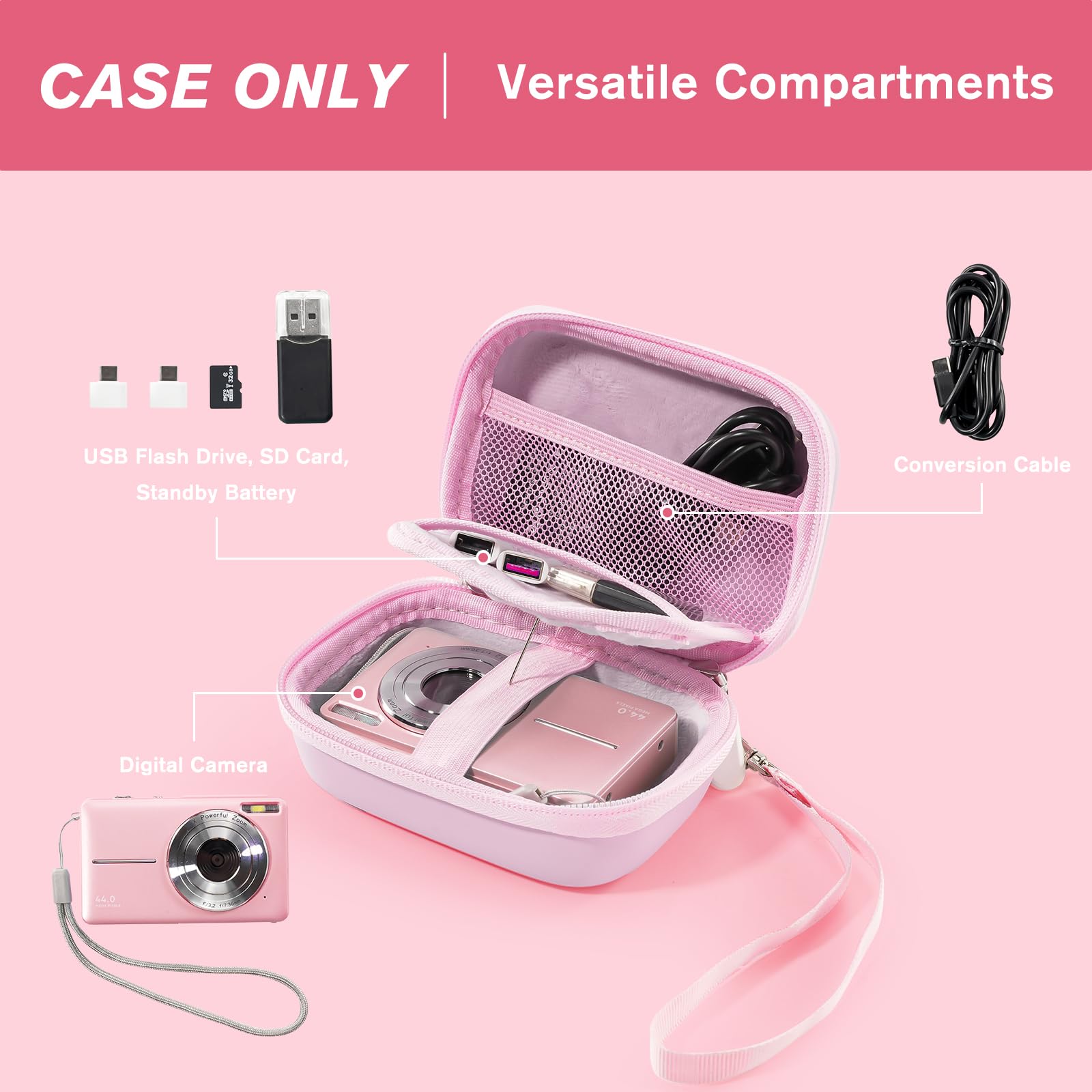 Foto 4 pulgar | Funda De Cámara Procase Para Kodak Pixpro Fz55/fz53/fz45/fz43 Rosa - Venta Internacional.