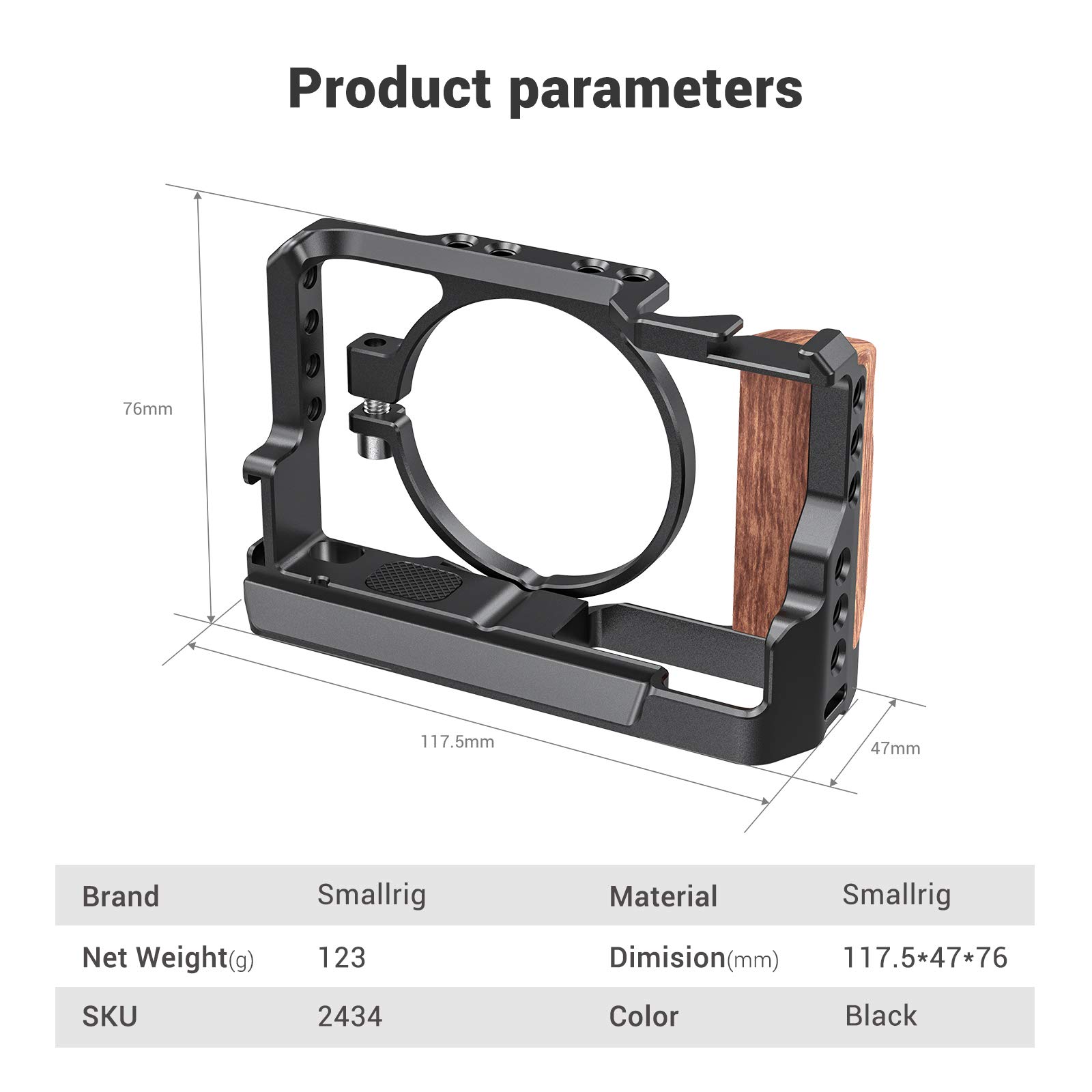 Foto 8 pulgar | Soporte De Cámara Smallrig Para Sony Rx100 Vi/vii Con Mango De Madera - Venta Internacional.