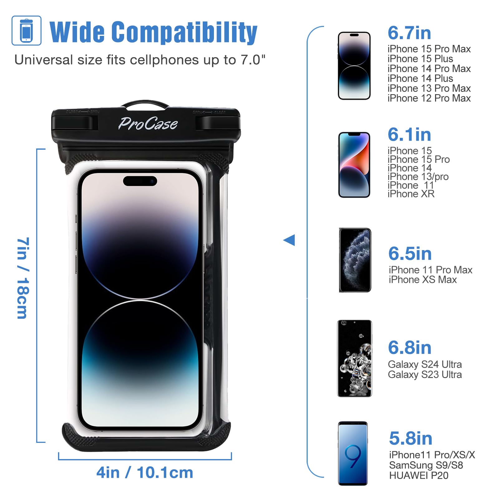 Foto 3 pulgar | Funda Impermeable Para Teléfono Procase, Paquete De 2 Para Iphone Y Galaxy - Venta Internacional.