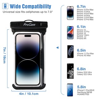 Foto 2 | Funda Impermeable Para Teléfono Procase, Paquete De 2 Para Iphone Y Galaxy - Venta Internacional.