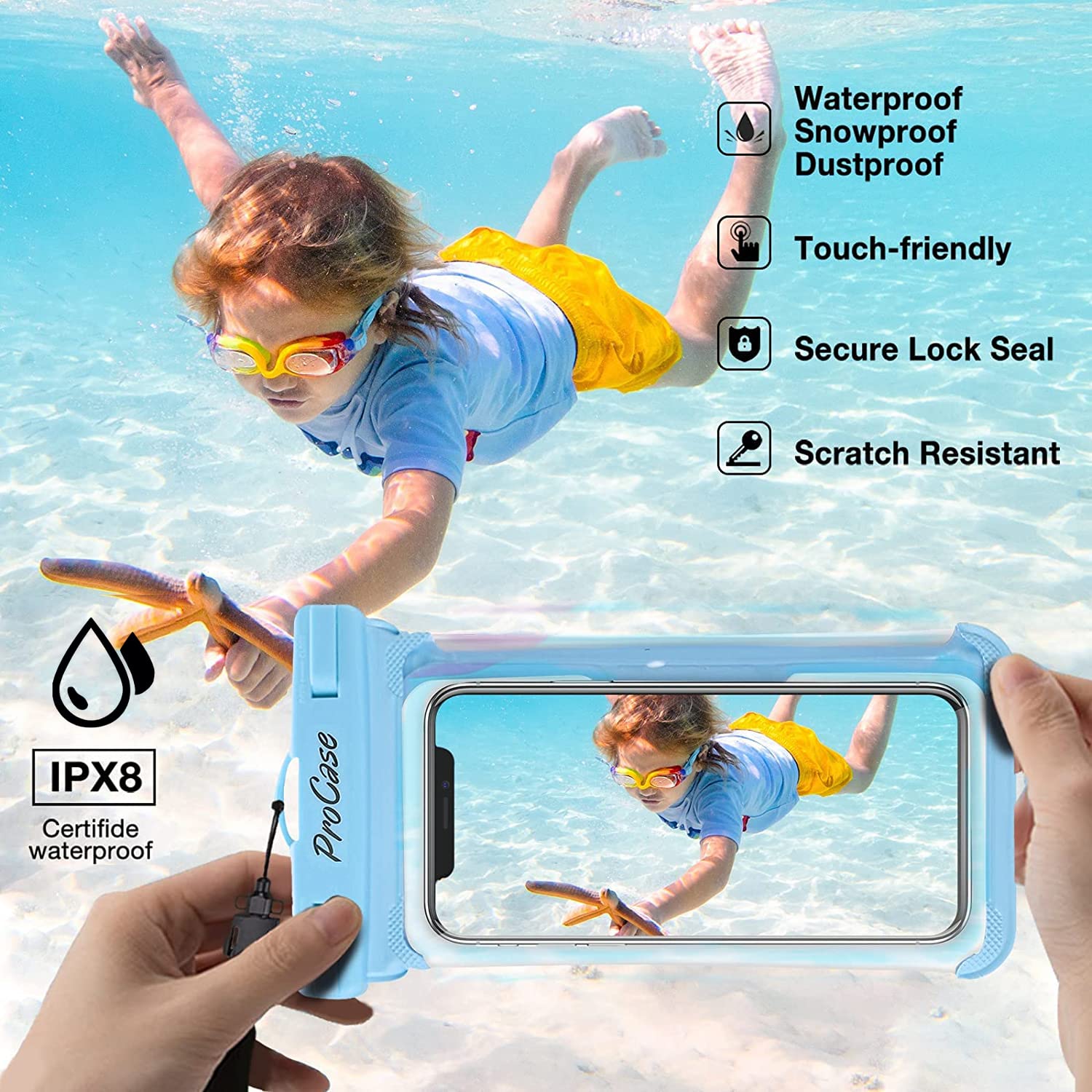 Foto 4 pulgar | Funda Impermeable Para Teléfono Procase, Paquete De 2 Para Iphone Y Galaxy - Venta Internacional.