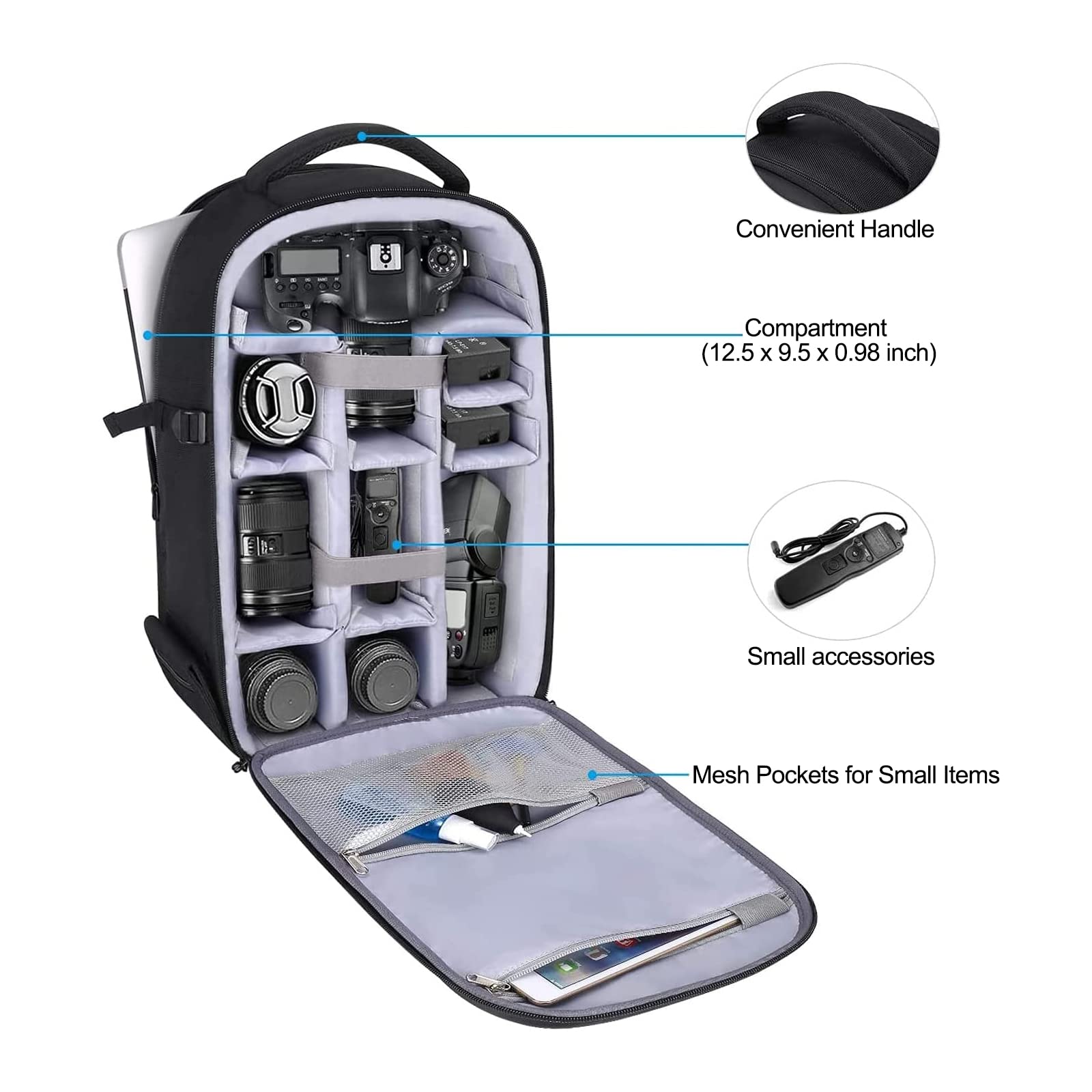 Foto 3 pulgar | Mochila Mosiso Para Cámara, Totalmente Abierta, Impermeable, Para Cámaras Réflex Digitales O Réflex - Venta Intern