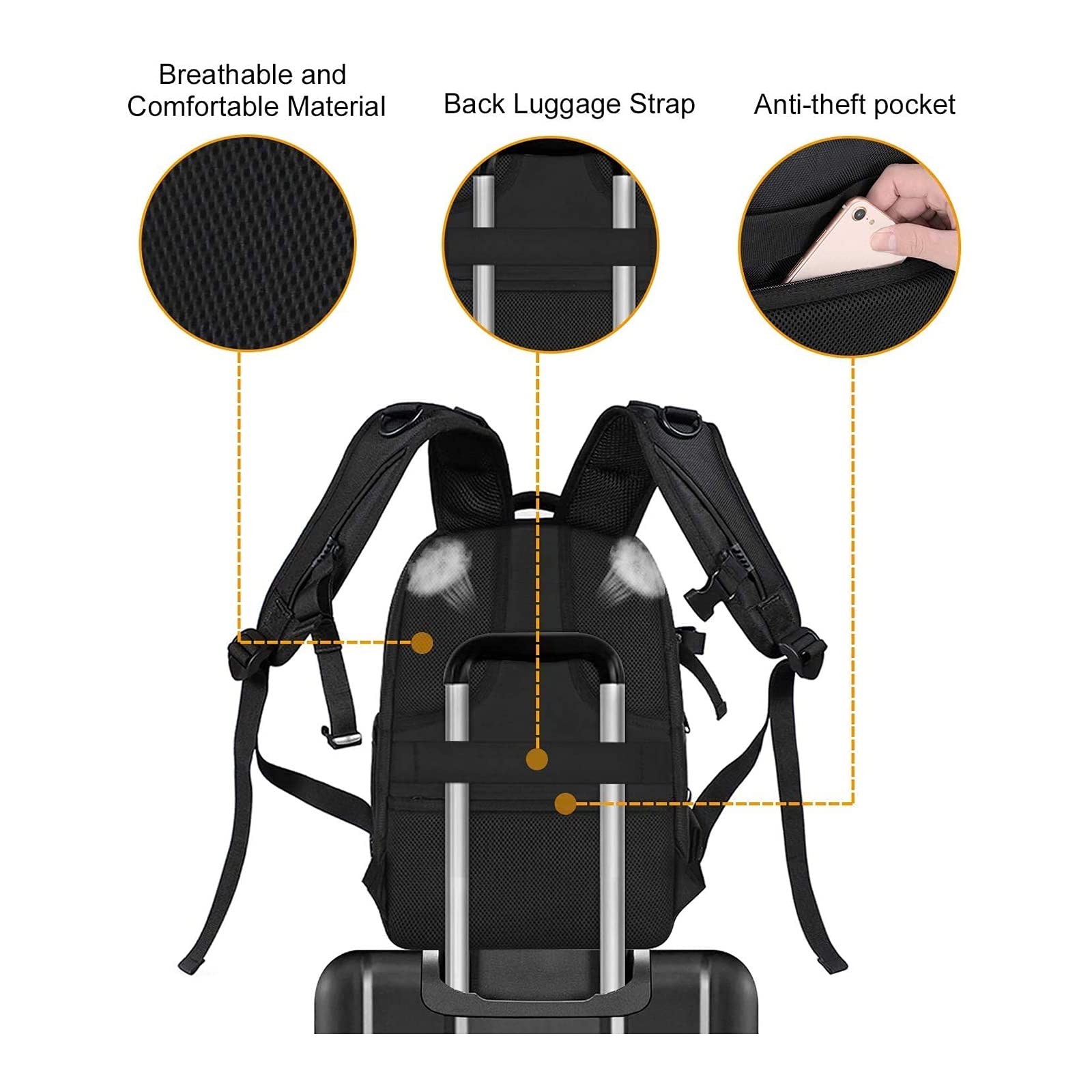 Foto 6 pulgar | Mochila Mosiso Para Cámara, Totalmente Abierta, Impermeable, Para Cámaras Réflex Digitales O Réflex - Venta Intern