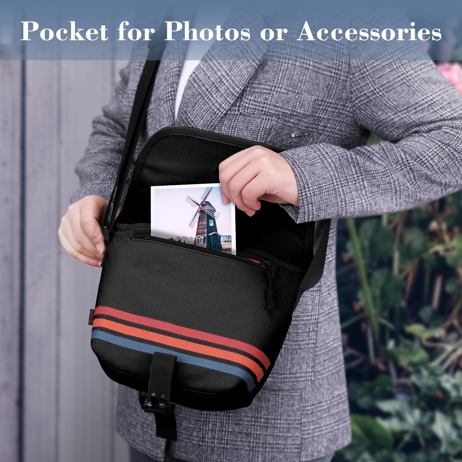 Foto 5 pulgar | Bolsa De Cámara Fintie Crossbody Para Cámara Polaroid Now+ I-type - Venta Internacional.
