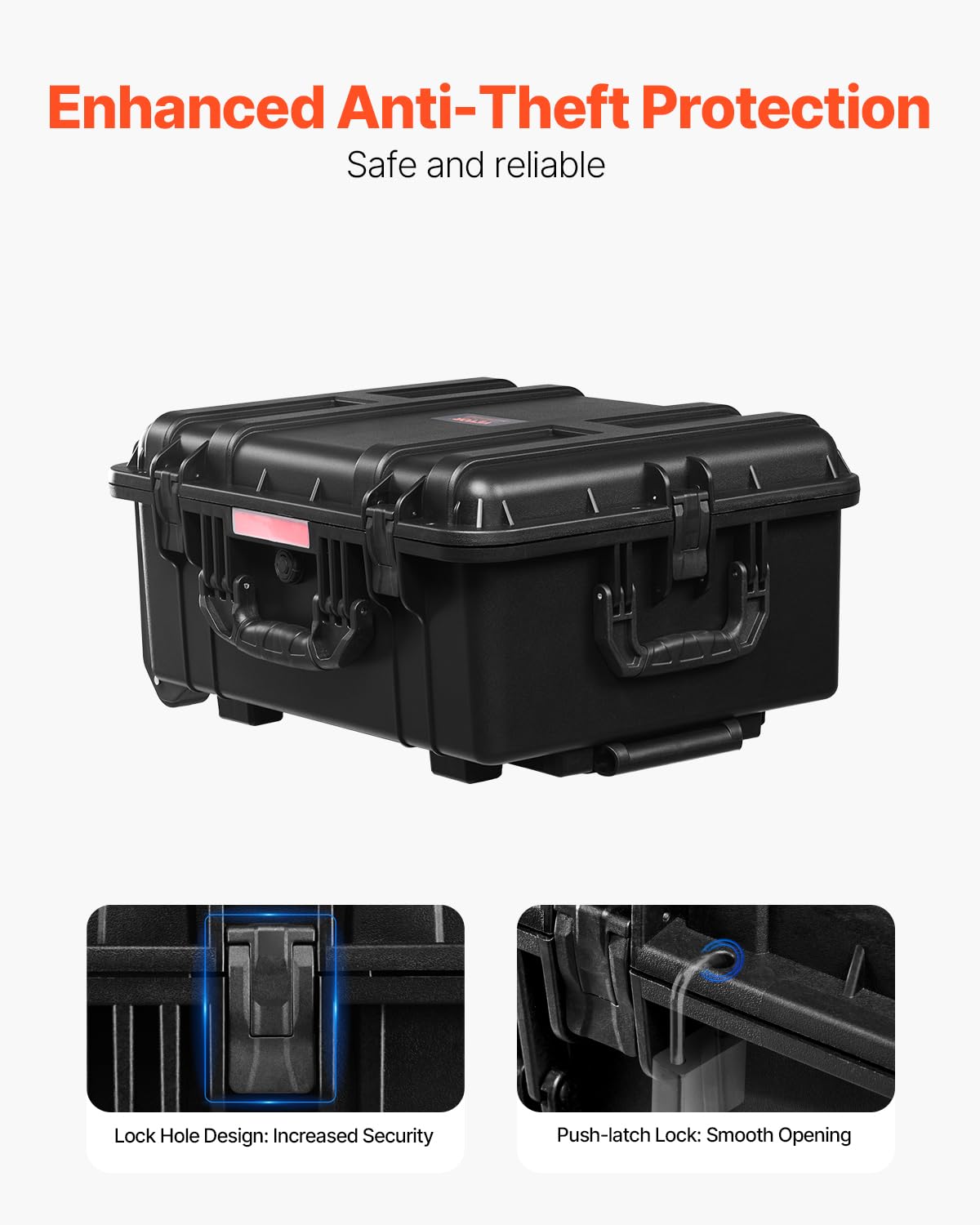 Foto 5 | Funda Rígida Resistente A La Intemperie Vevor Con Ruedas Y Asas (57 X 45 X 28 Cm) - Venta Internacional.