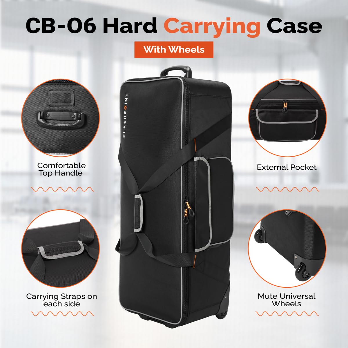 Foto 5 | Funda De Transporte Rígida Flashpoint Cb-06 Con Ruedas Para Fotografía - Venta Internacional.