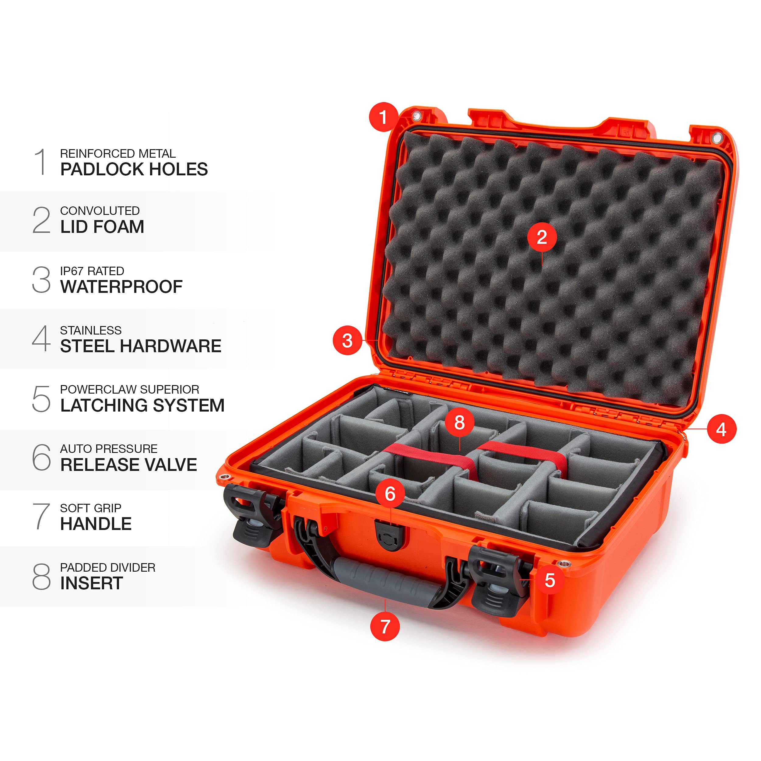 Foto 7 pulgar | Funda Protectora Nanuk Large Series 925 Impermeable Naranja - Venta Internacional.