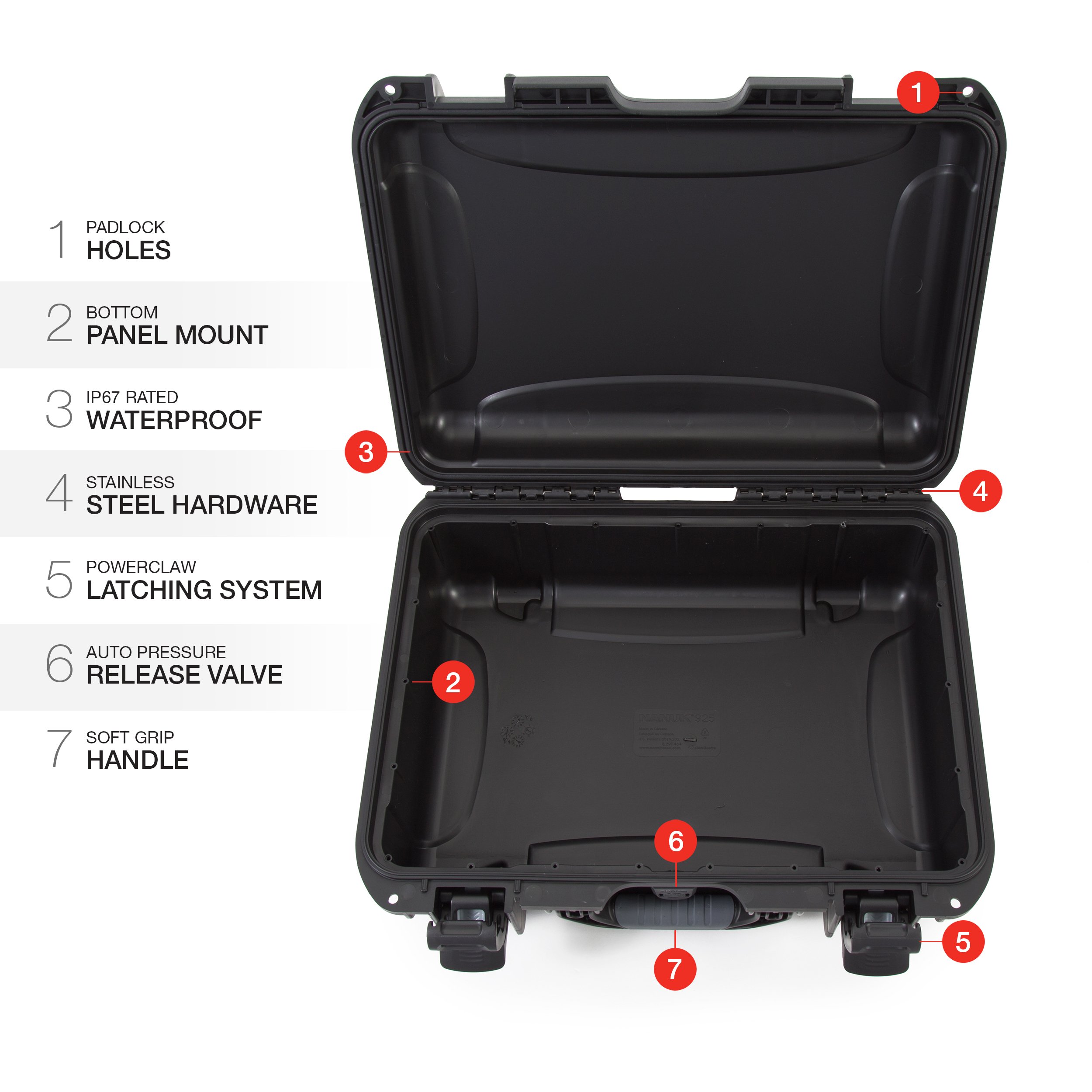 Foto 6 | Funda Rígida Nanuk 925 De Resina Reciclada Impermeable Negra - Venta Internacional.