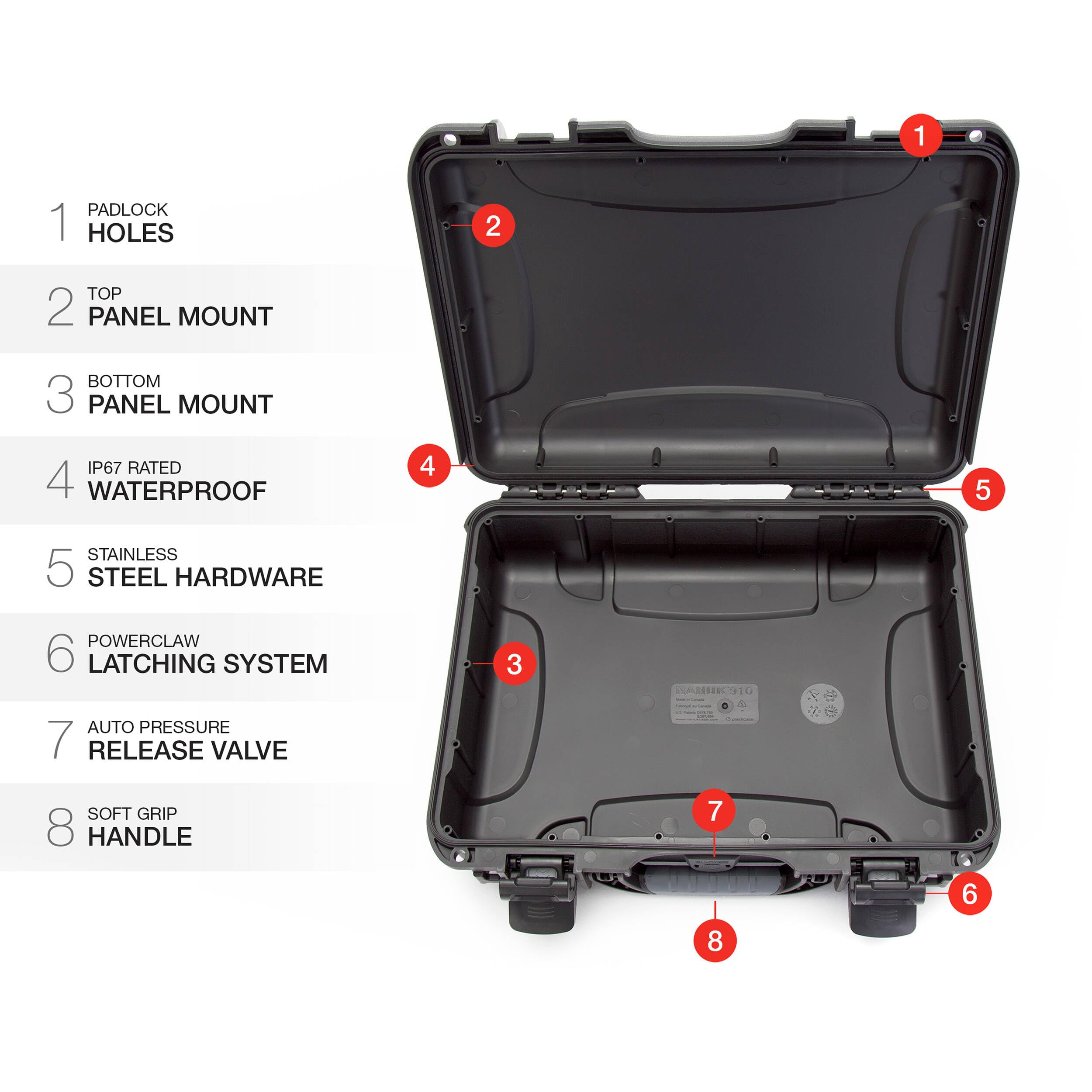 Foto 6 | Funda Rígida Nanuk 910 De Resina Reciclada Impermeable Negra - Venta Internacional.