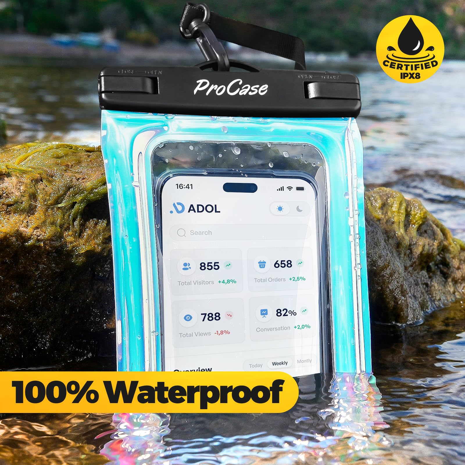 Foto 3 | Funda Impermeable Para Teléfono Procase Floatable, Paquete De 2 Para Iphone - Venta Internacional.