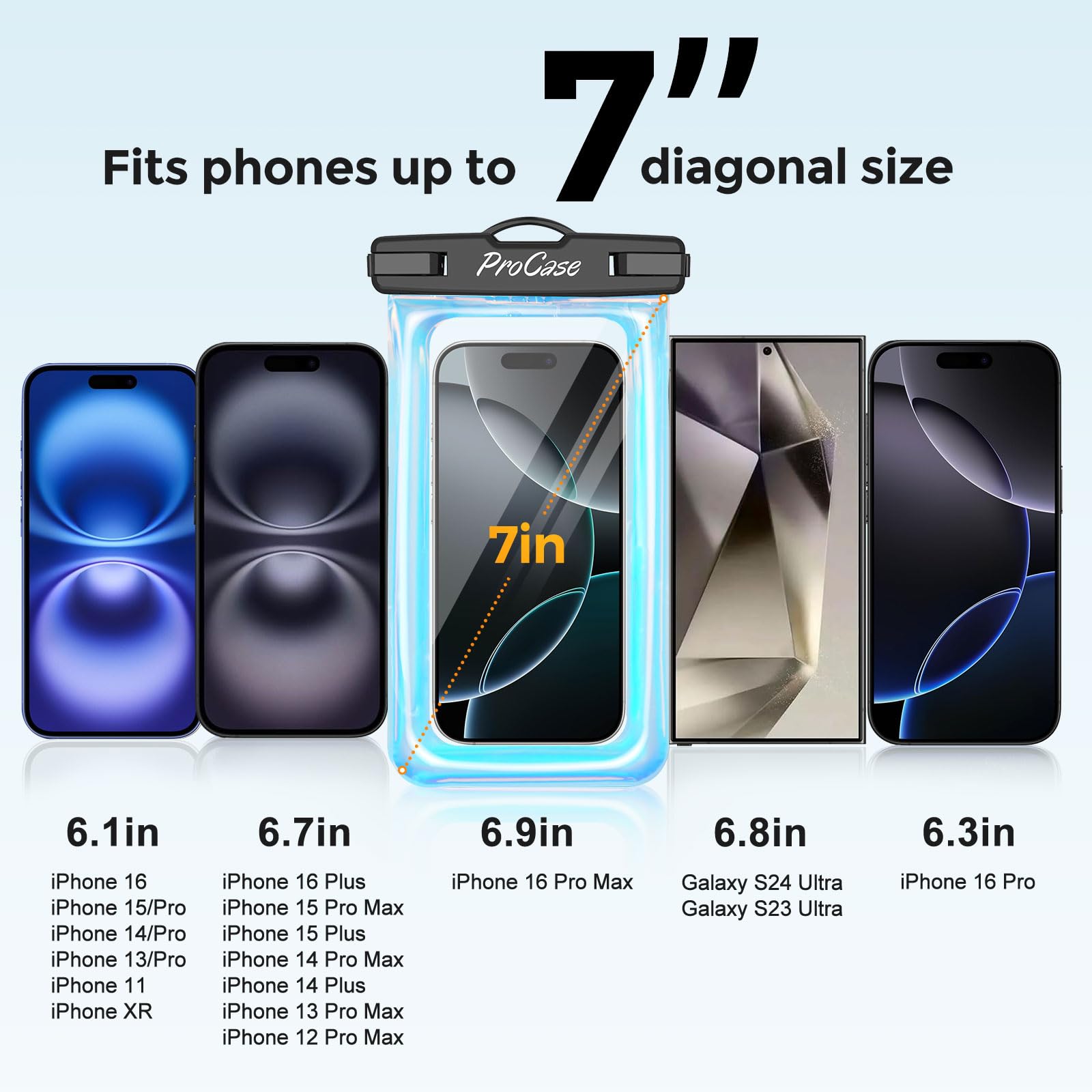 Foto 6 pulgar | Funda Impermeable Para Teléfono Procase Floatable, Paquete De 2 Para Iphone - Venta Internacional.