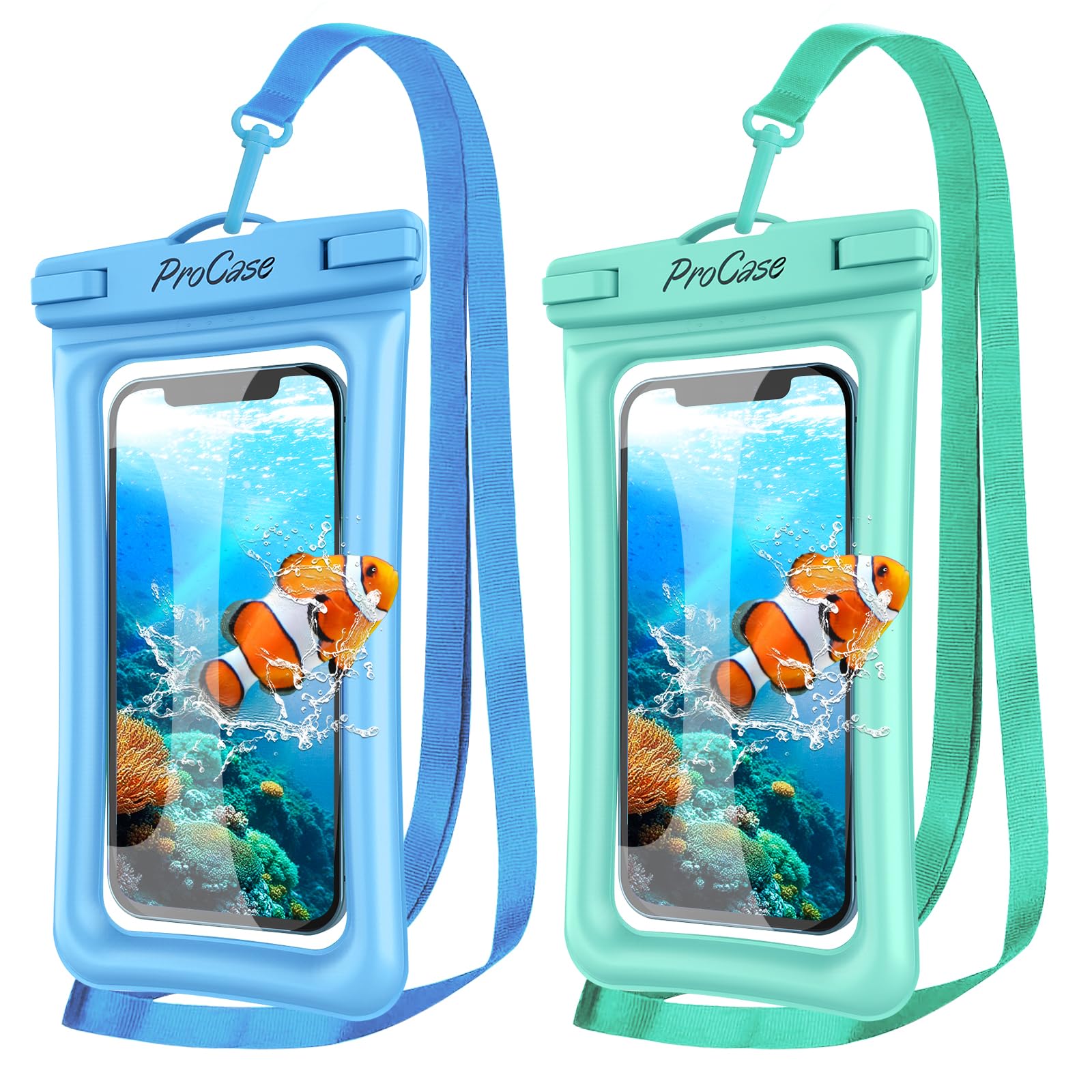 Funda Impermeable Flotante Para Teléfono Procase, Paquete De 2, Azul/verde - Venta Internacional.