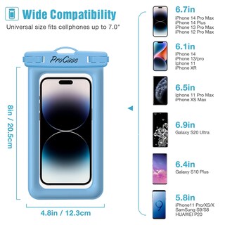 Foto 3 | Funda Impermeable Flotante Para Teléfono Procase, Paquete De 2, Azul/verde - Venta Internacional.