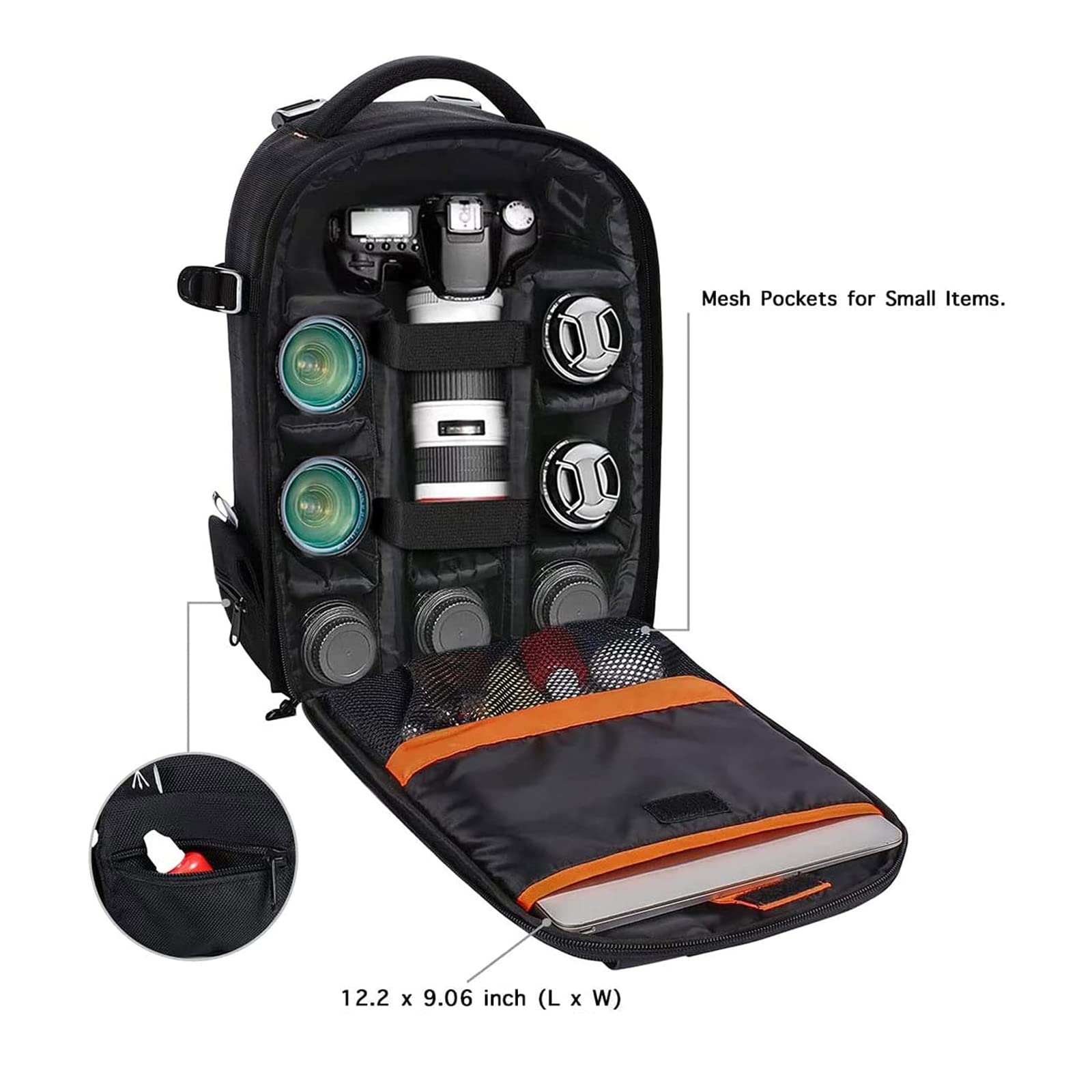 Foto 2 | Mochila Para Cámara Mosiso Dslr/slr/sin Espejo Negra - Venta Internacional.