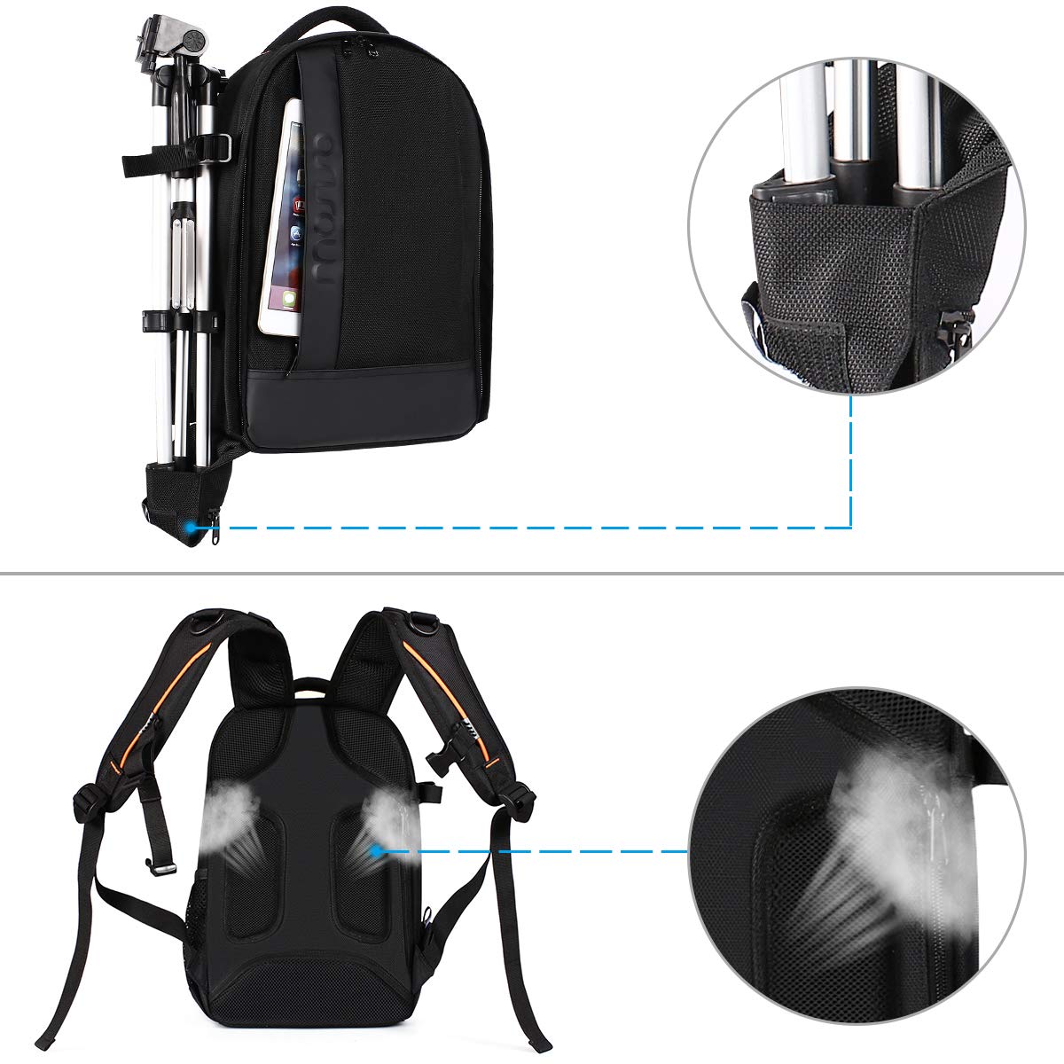 Foto 4 | Mochila Para Cámara Mosiso Dslr/slr/sin Espejo Negra - Venta Internacional.