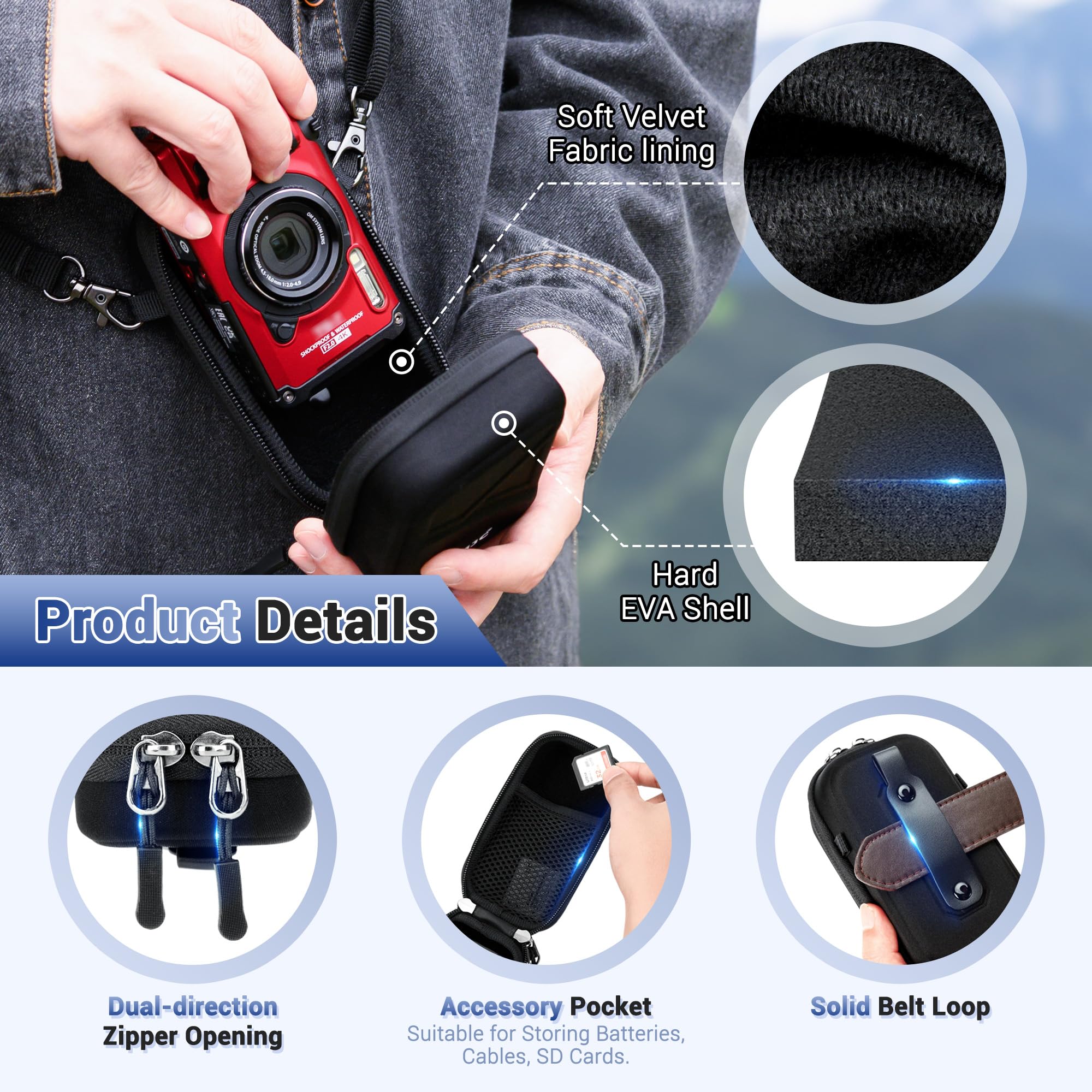 Foto 4 pulgar | Funda De Viaje Para Cámara Jjc  Cinturón Rígido Con Correa De Hombro Para G7x - Venta Internacional.
