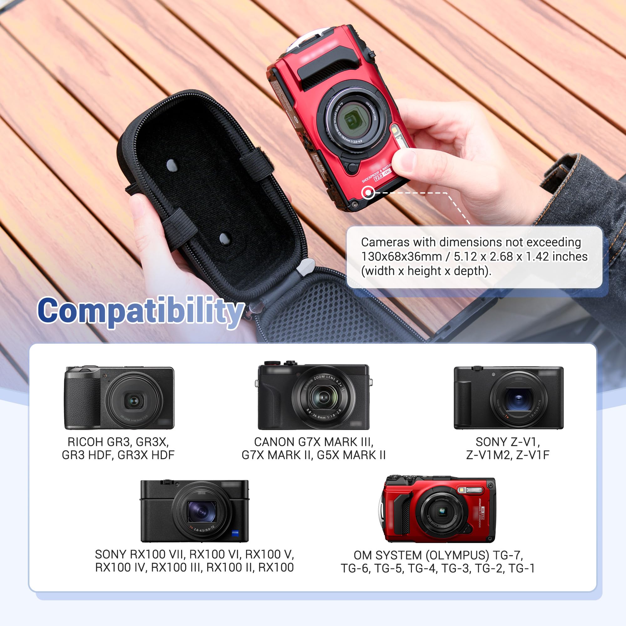 Foto 6 pulgar | Funda De Viaje Para Cámara Jjc  Cinturón Rígido Con Correa De Hombro Para G7x - Venta Internacional.
