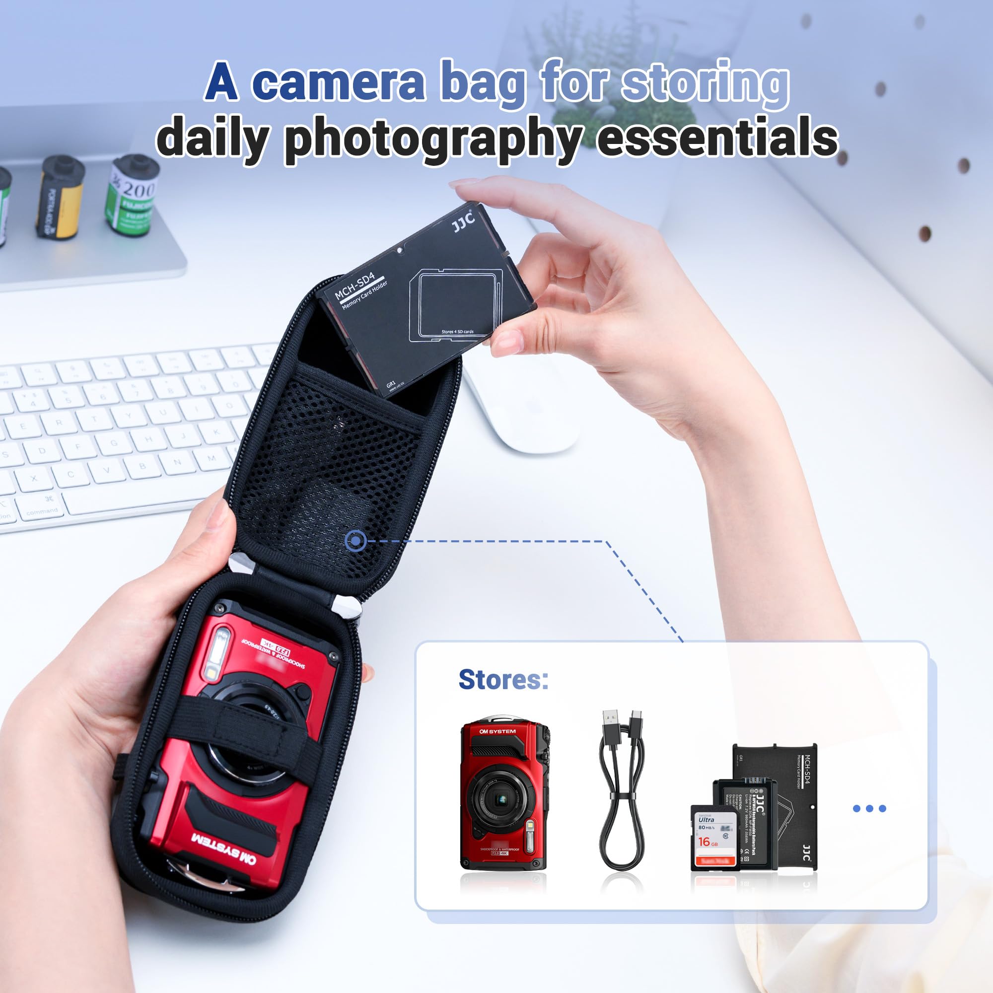 Foto 7 pulgar | Funda De Viaje Para Cámara Jjc  Cinturón Rígido Con Correa De Hombro Para G7x - Venta Internacional.