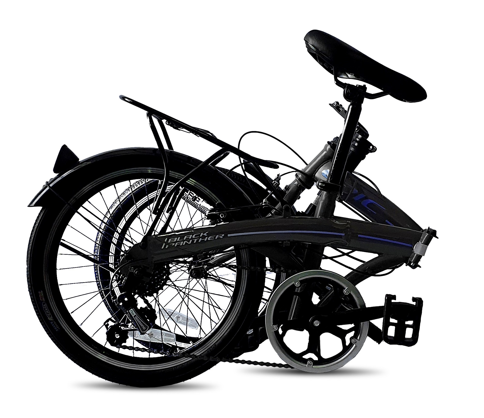 Foto 3 pulgar | Bicicleta Black Panther Folding Epic color Negro Rodada 20 Plegable