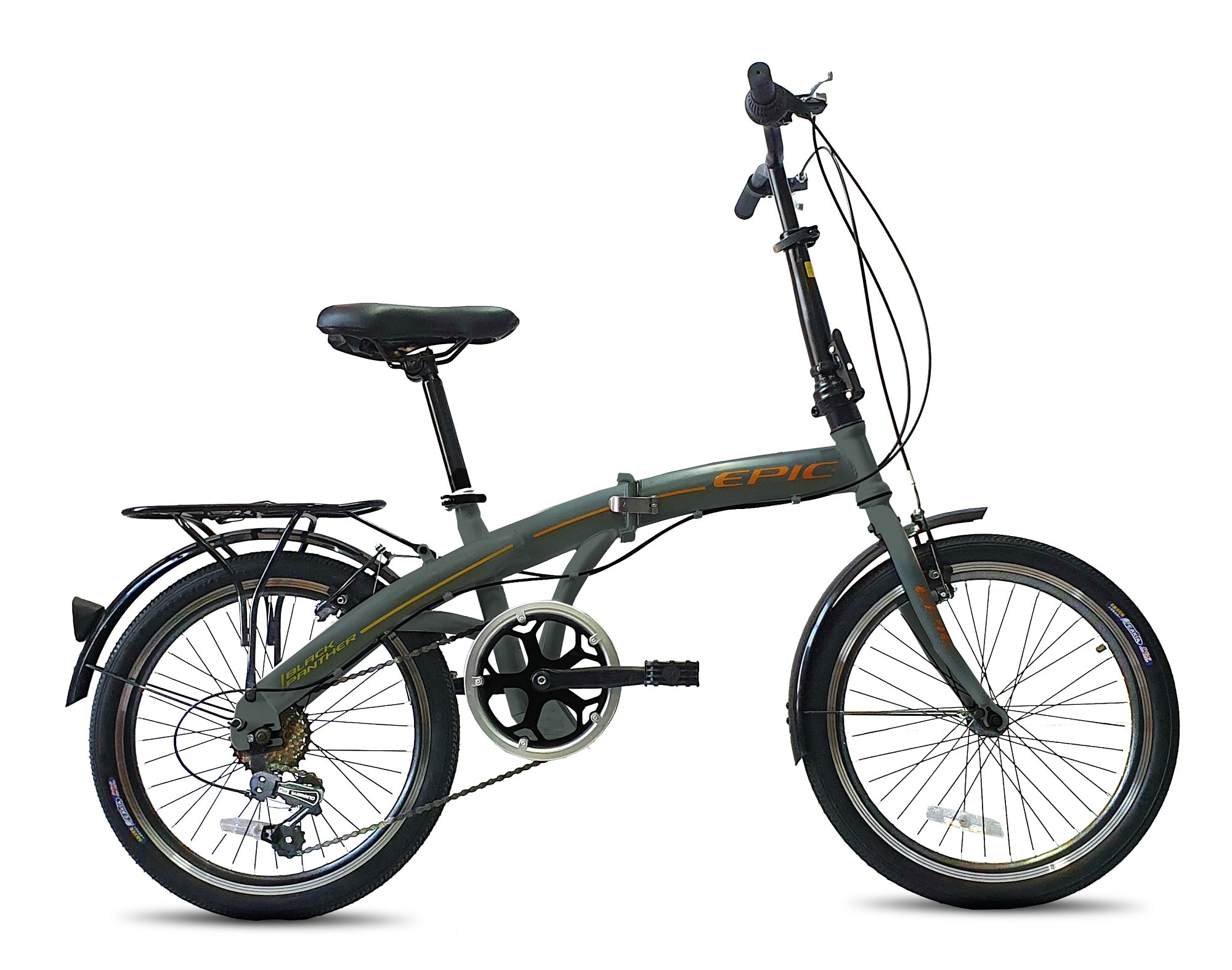 Bicicleta Black Panther Folding Epic color Gris Rodada 20 Plegable $3,999