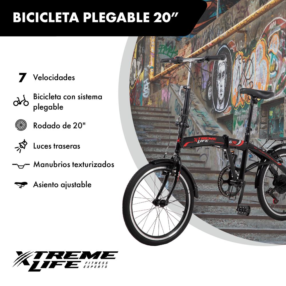 Foto 3 pulgar | Bicicleta Plegable Xtrem Life Vintage R20 7 Velocidades Aluminio