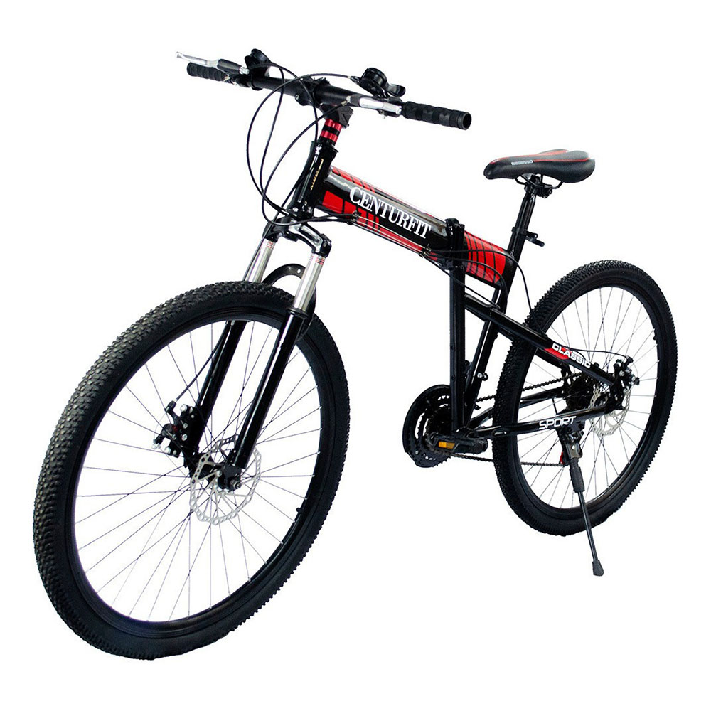 Foto 2 pulgar | Bicicleta Plegable de Montaña Centurfit color Rojo de 26 Pulgadas con 21 Velocidades y Freno de Disco