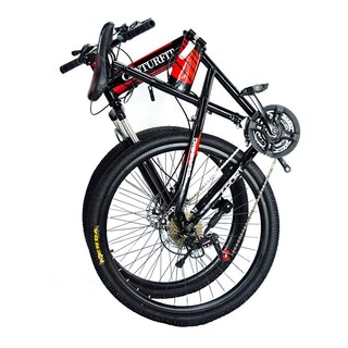 Foto 3 | Bicicleta Plegable de Montaña Centurfit color Rojo de 26 Pulgadas con 21 Velocidades y Freno de Disco