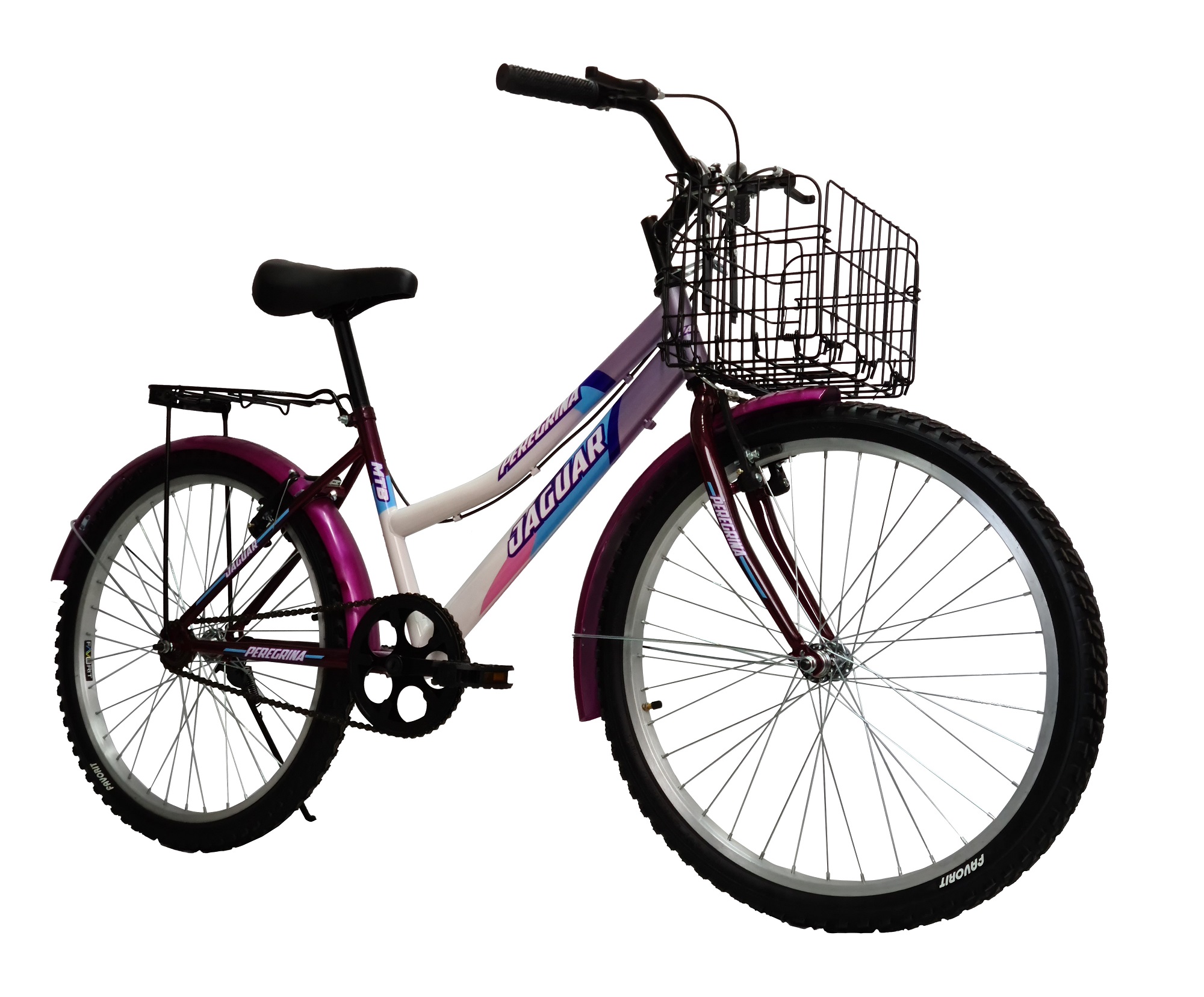 Foto 2 | Bicicleta Jaguar Peregrina color Púrpura Rodada 26 con Canasta