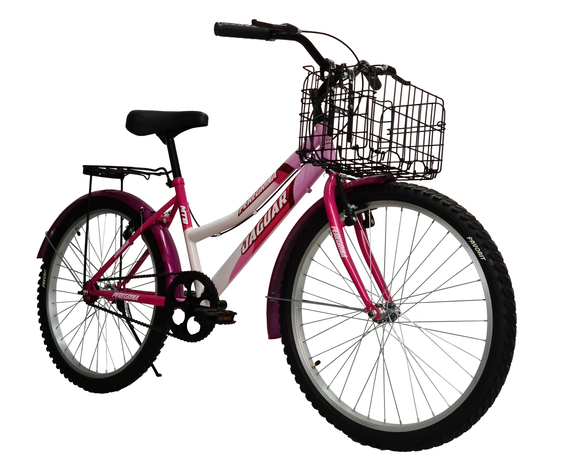 Foto 3 pulgar | Bicicleta Jaguar Peregrina Rosa Rodada 26 con Canasta