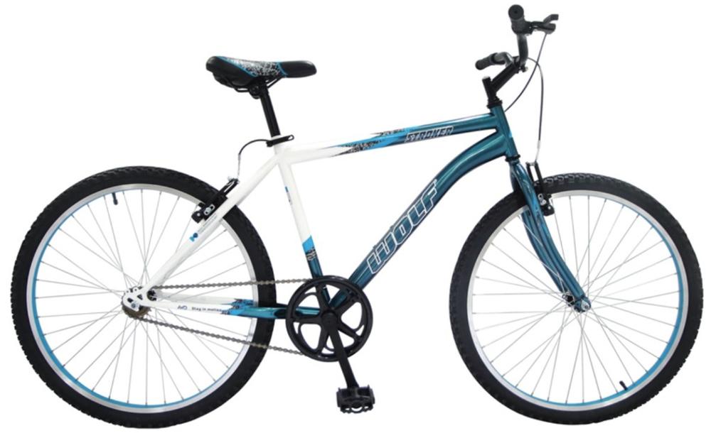 Bicicleta Mtb Wolf R26 1V Frenos V Azul Tornasol/Blanco