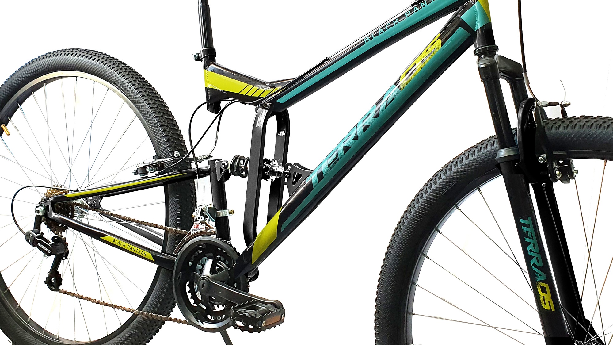Foto 4 pulgar | Bicicleta Montaña Black Panther Terra Rodada 26 Doble Suspensión 18 Velocidades color Verde