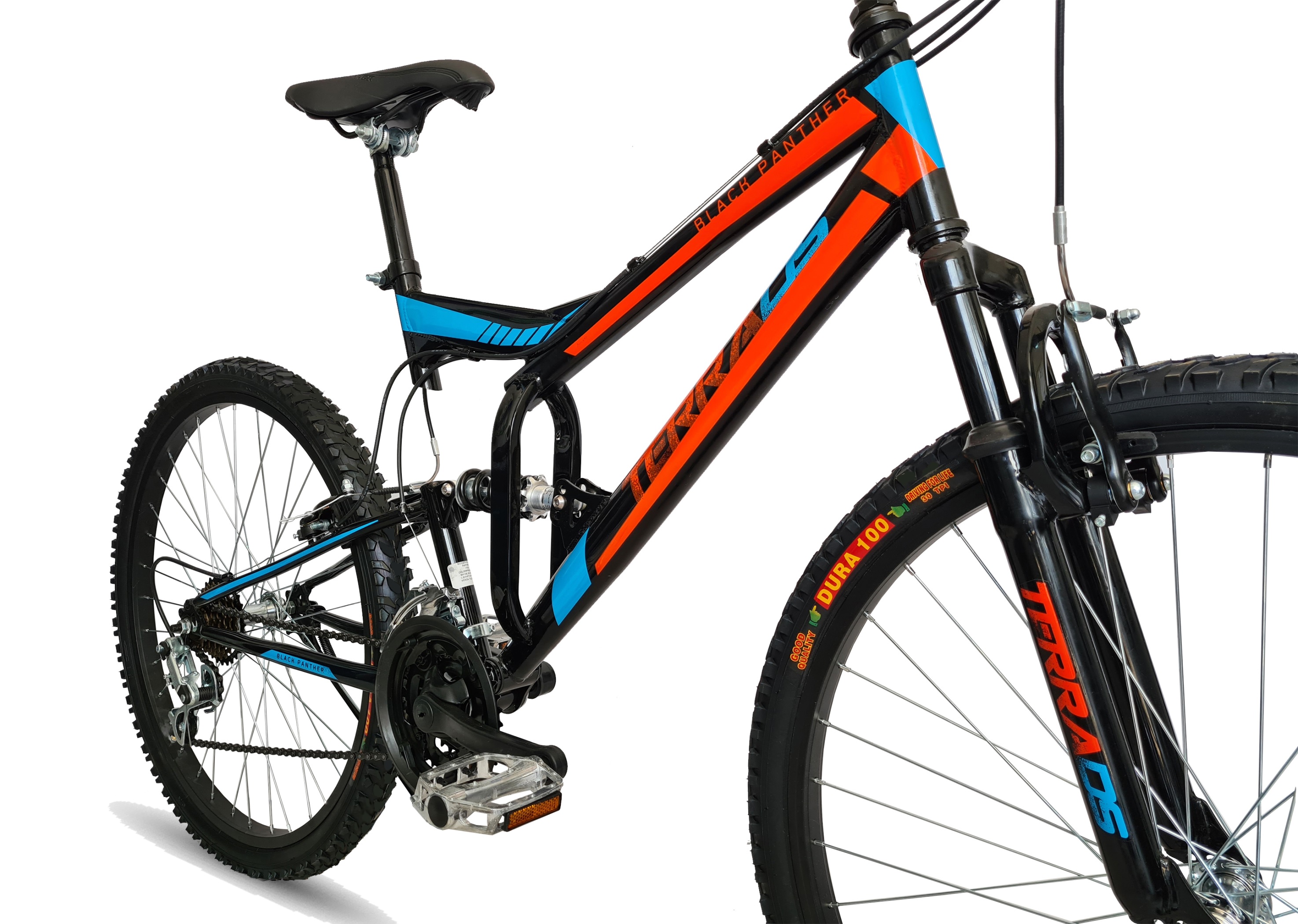 Foto 4 pulgar | Bicicleta Montaña Black Panther Terra Rodada 26 Doble Suspensión 18 Velocidades color Rojo
