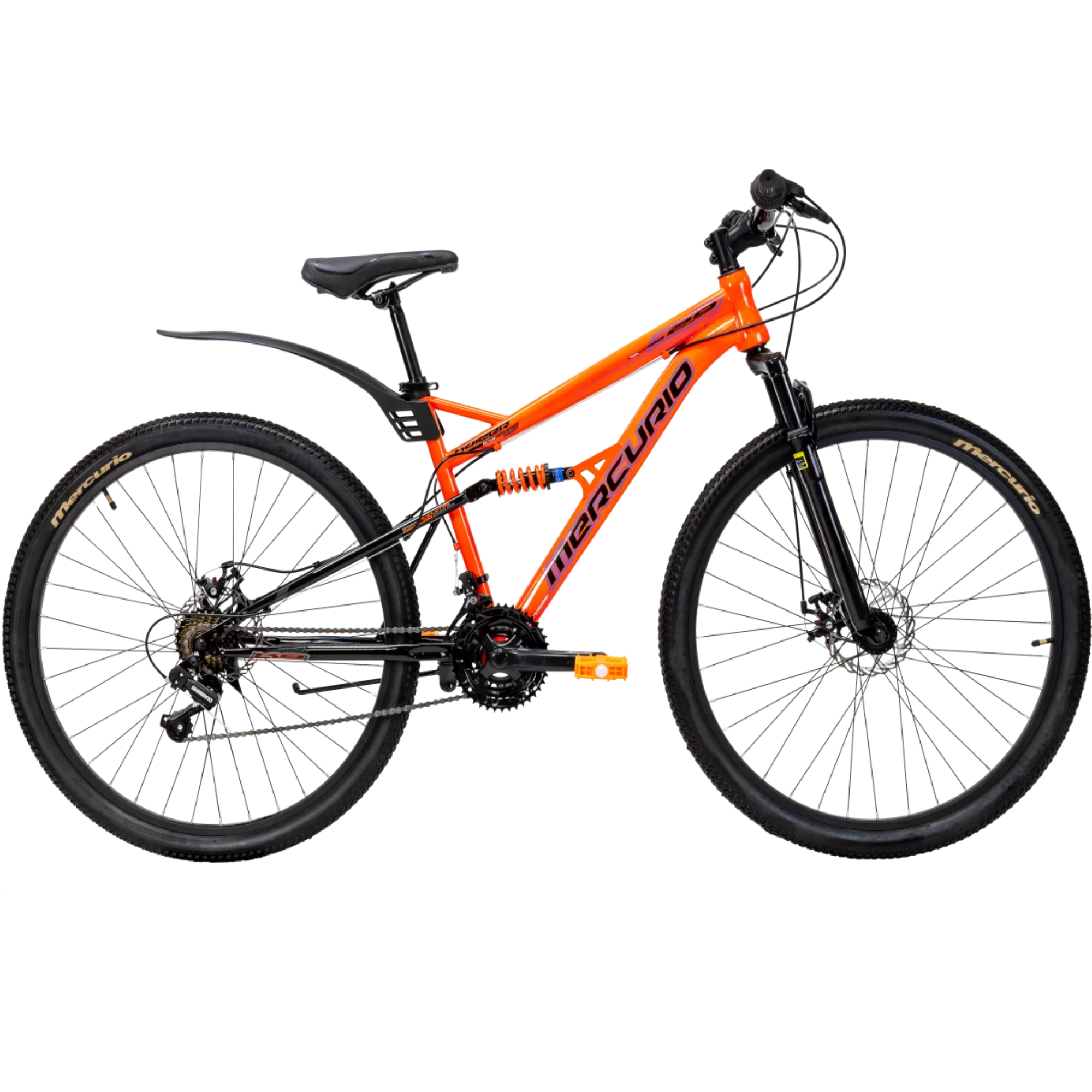 Foto 2 pulgar | Bicicleta Mercurio Kaizer Dh color Anaranjado Rodada 29 Doble Suspensión 21 V
