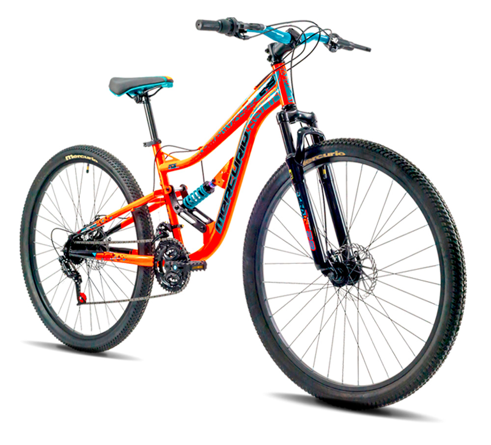 Foto 3 pulgar | Bicicleta Mercurio Kaizer Dh color Anaranjado Rodada 29 Doble Suspensión 21 V