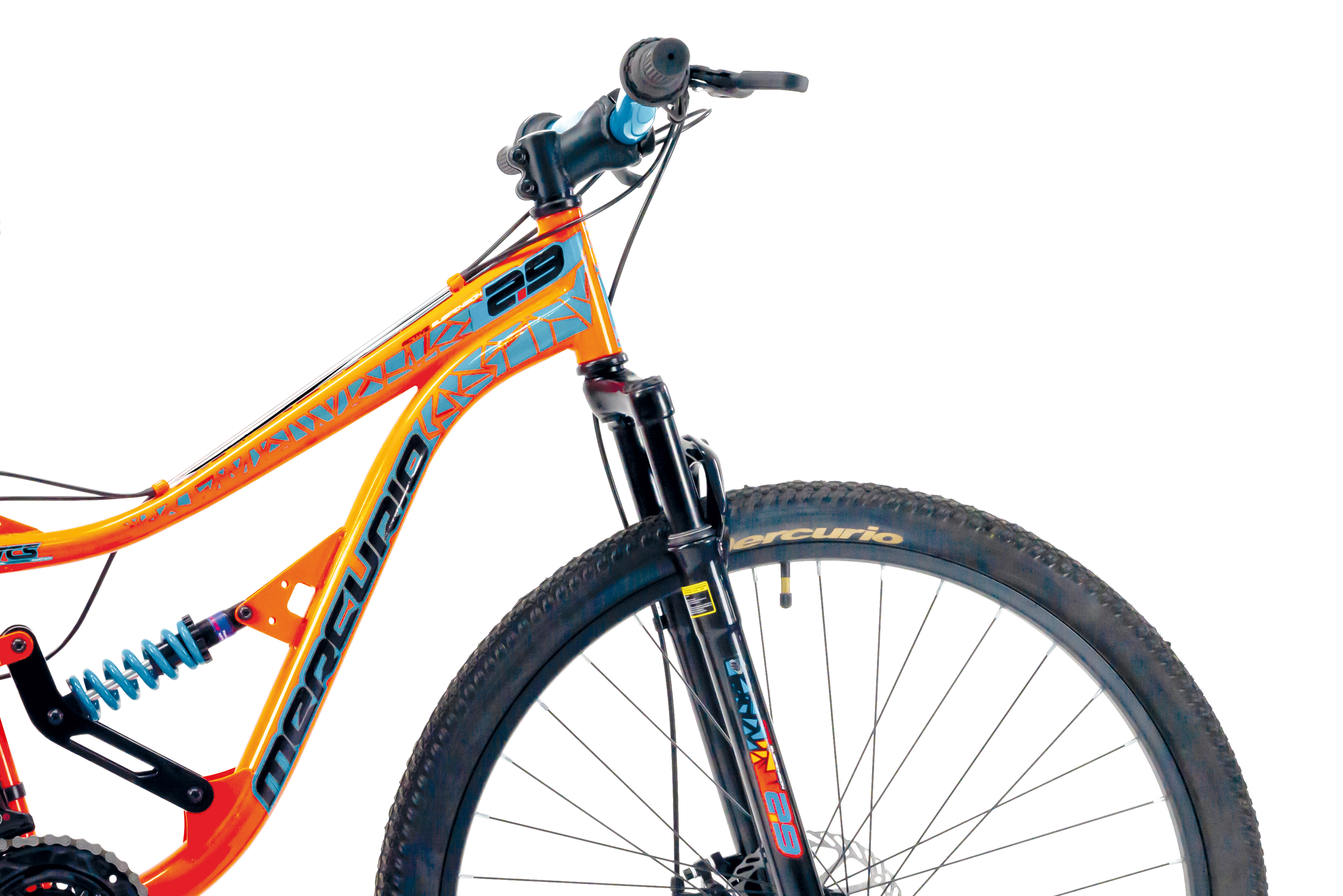 Foto 4 pulgar | Bicicleta Mercurio Kaizer Dh color Anaranjado Rodada 29 Doble Suspensión 21 V
