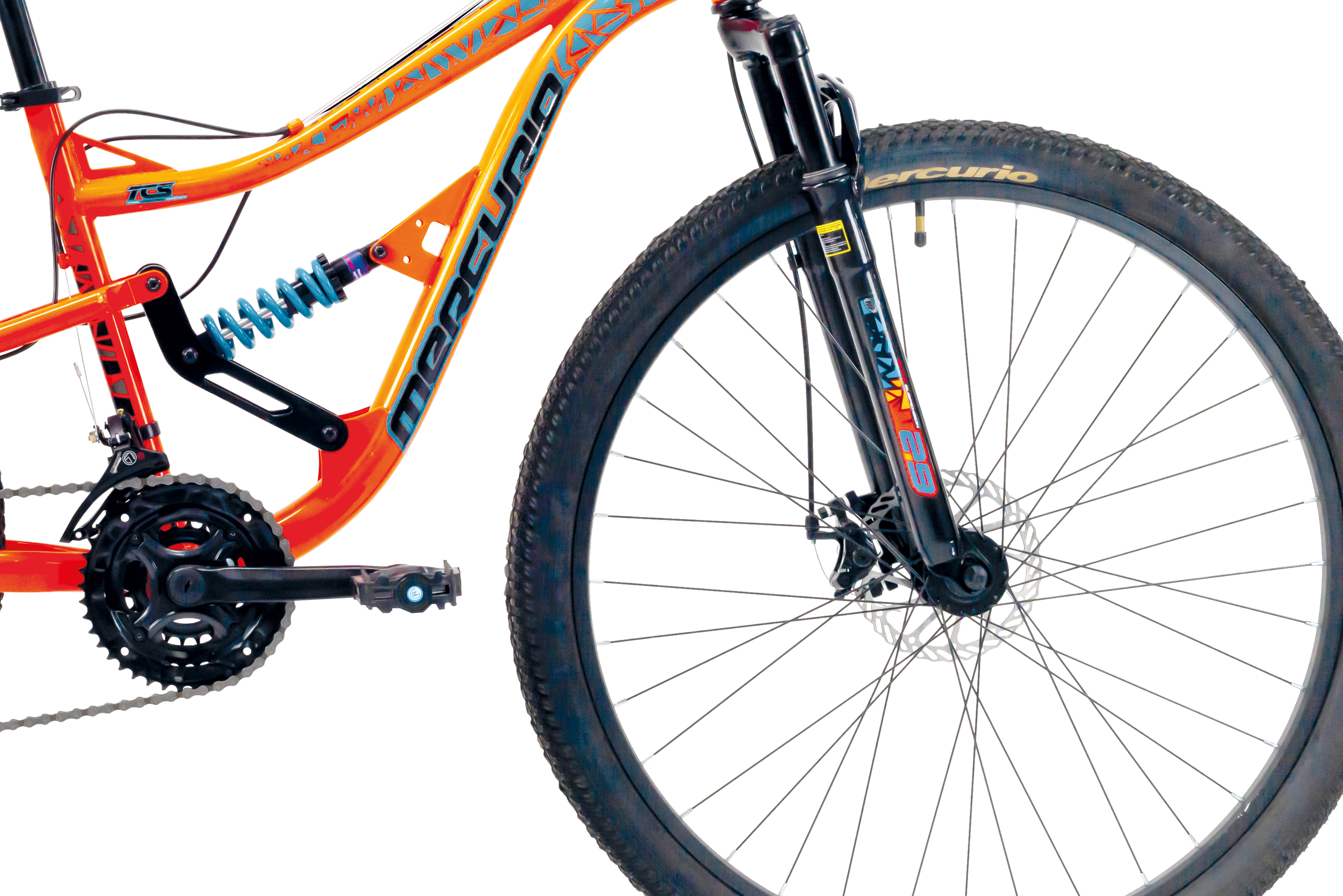Foto 4 | Bicicleta Mercurio Kaizer Dh color Anaranjado Rodada 29 Doble Suspensión 21 V
