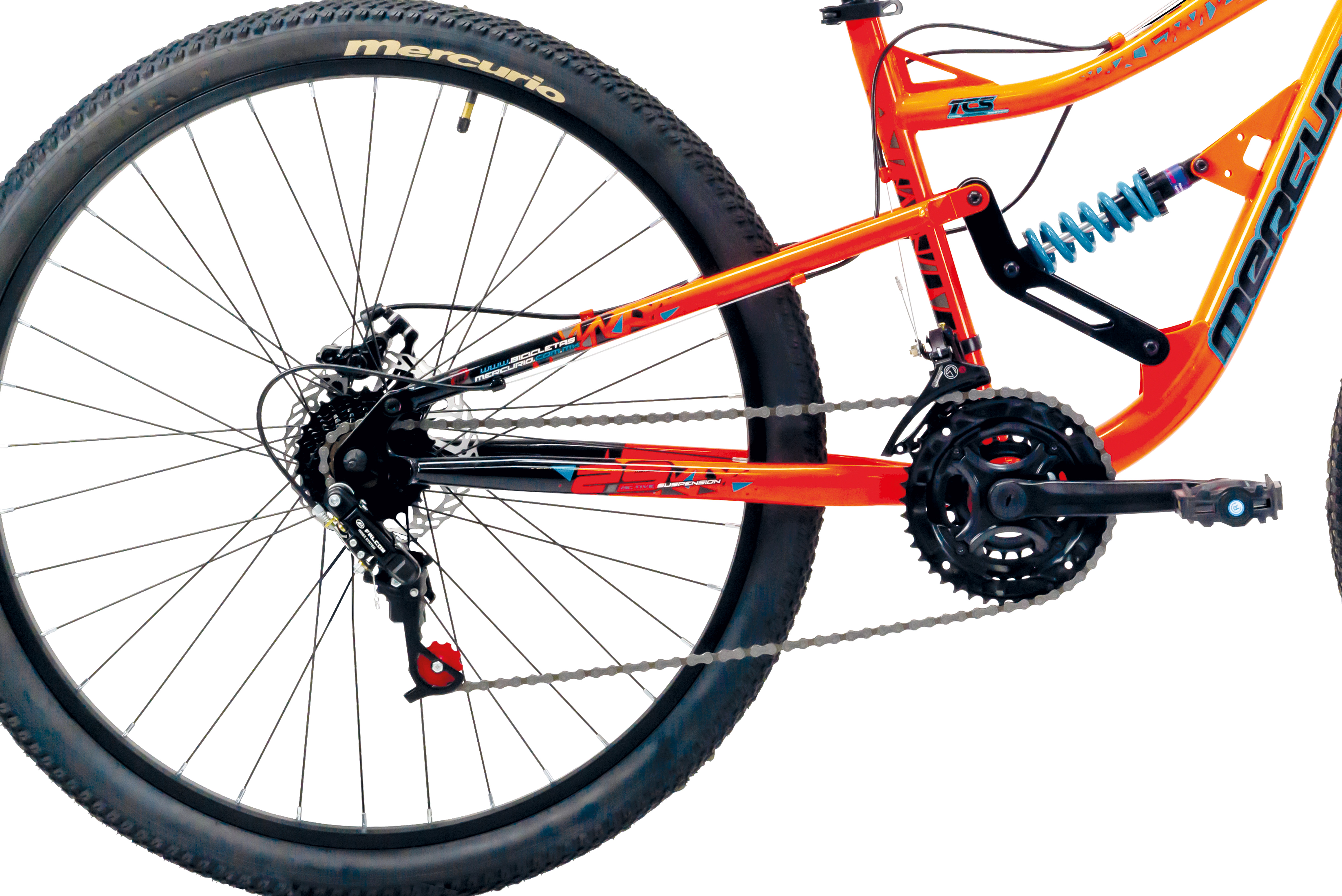 Foto 5 | Bicicleta Mercurio Kaizer Dh color Anaranjado Rodada 29 Doble Suspensión 21 V