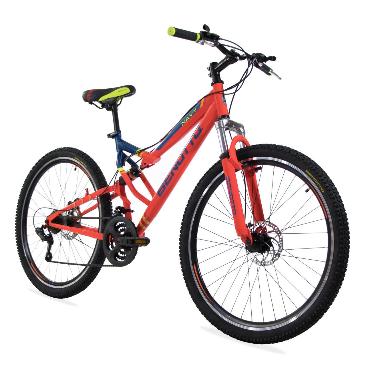 Bicicleta Benotto Mtb Navy R27.5 21v Shimano Doble Disco color Anaranjado