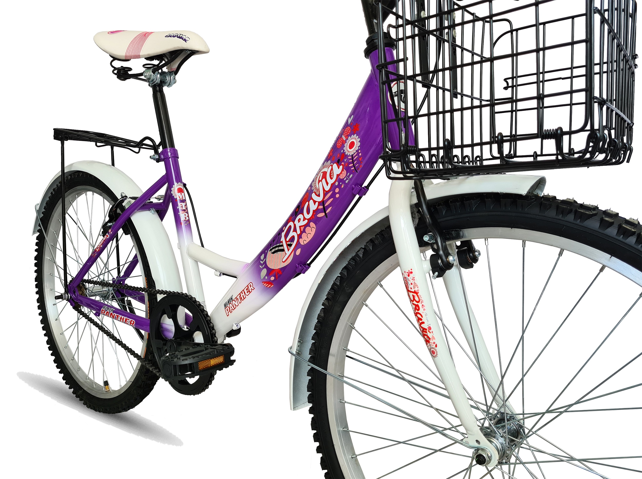 Foto 4 pulgar | Bicicleta Black Panther Bravia R24 Canasta Plegable color Morado