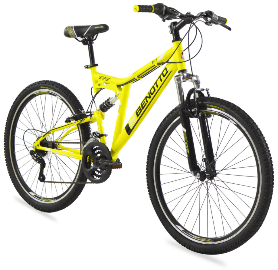 Foto 2 pulgar | Bicicleta Benotto Montaña Sniper R27.5 21v Doble Suspensión color Amarillo