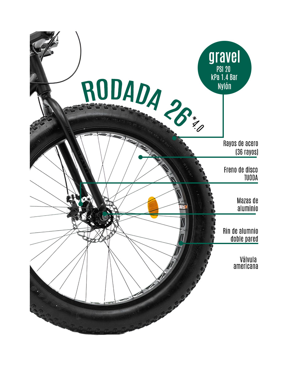 Foto 7 pulgar | Bicicleta Gravel Aspen Acero R26 Frenos de Disco