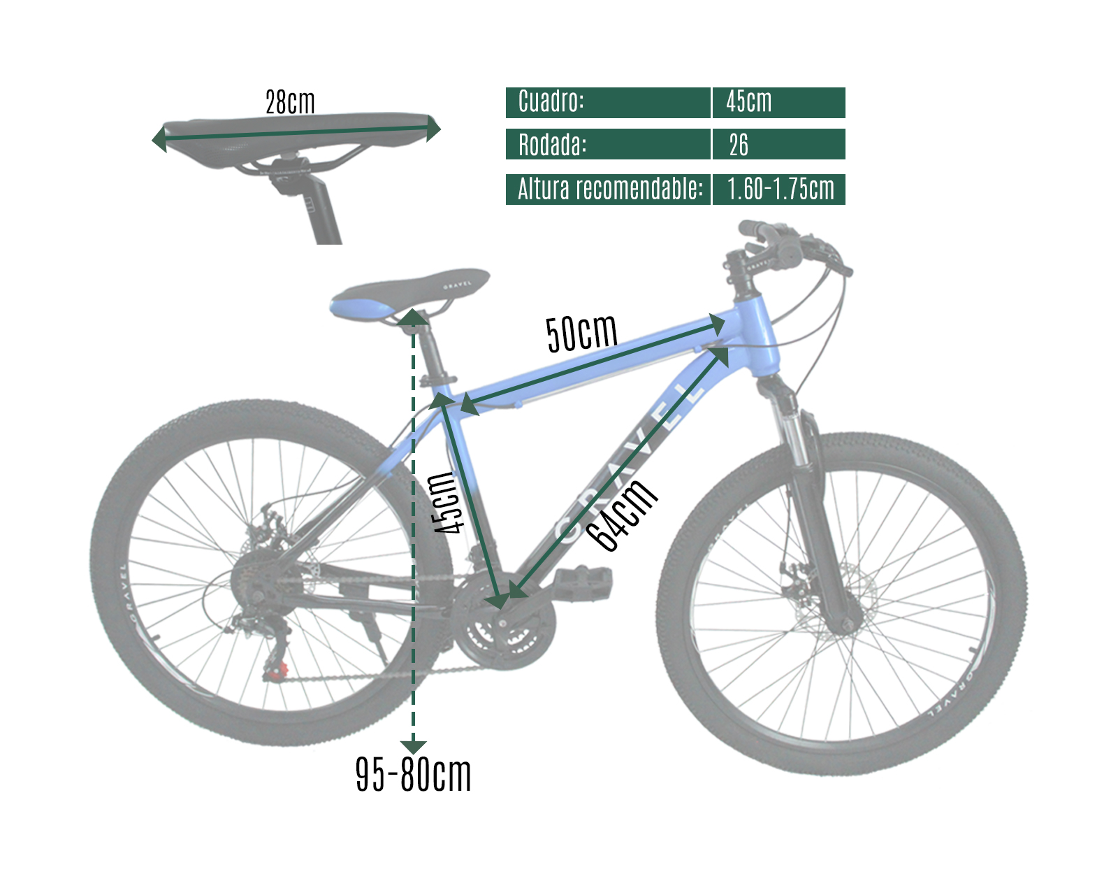 Foto 3 | Mountain Bike Gravel Everest color Azul Mtb R26 21v Frenos de Disco