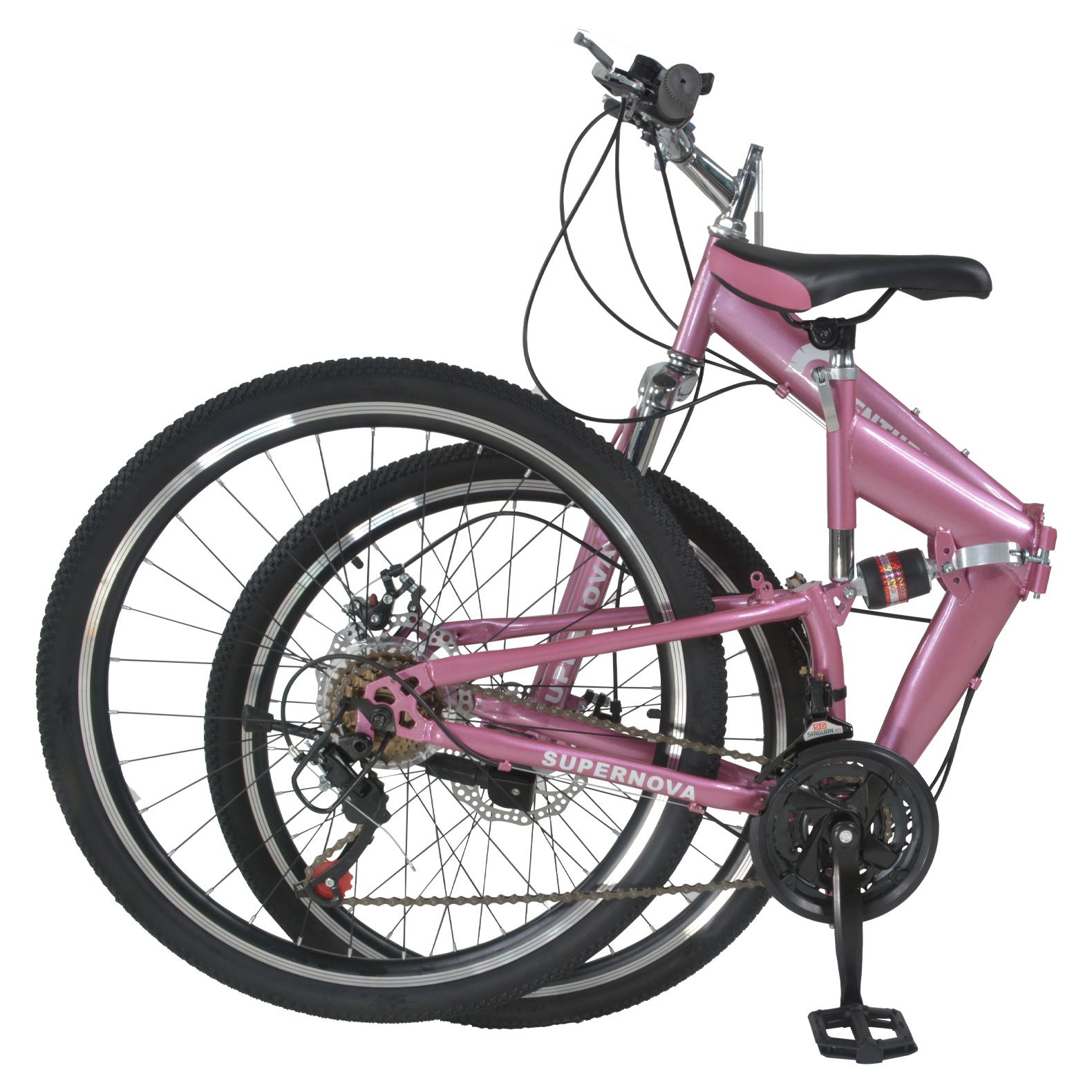 Foto 2 | Bicicleta de Montaña Centurfit mkz-bicplemo26ro color Rosa Plegable R26 Freno de Disco 21 Vel